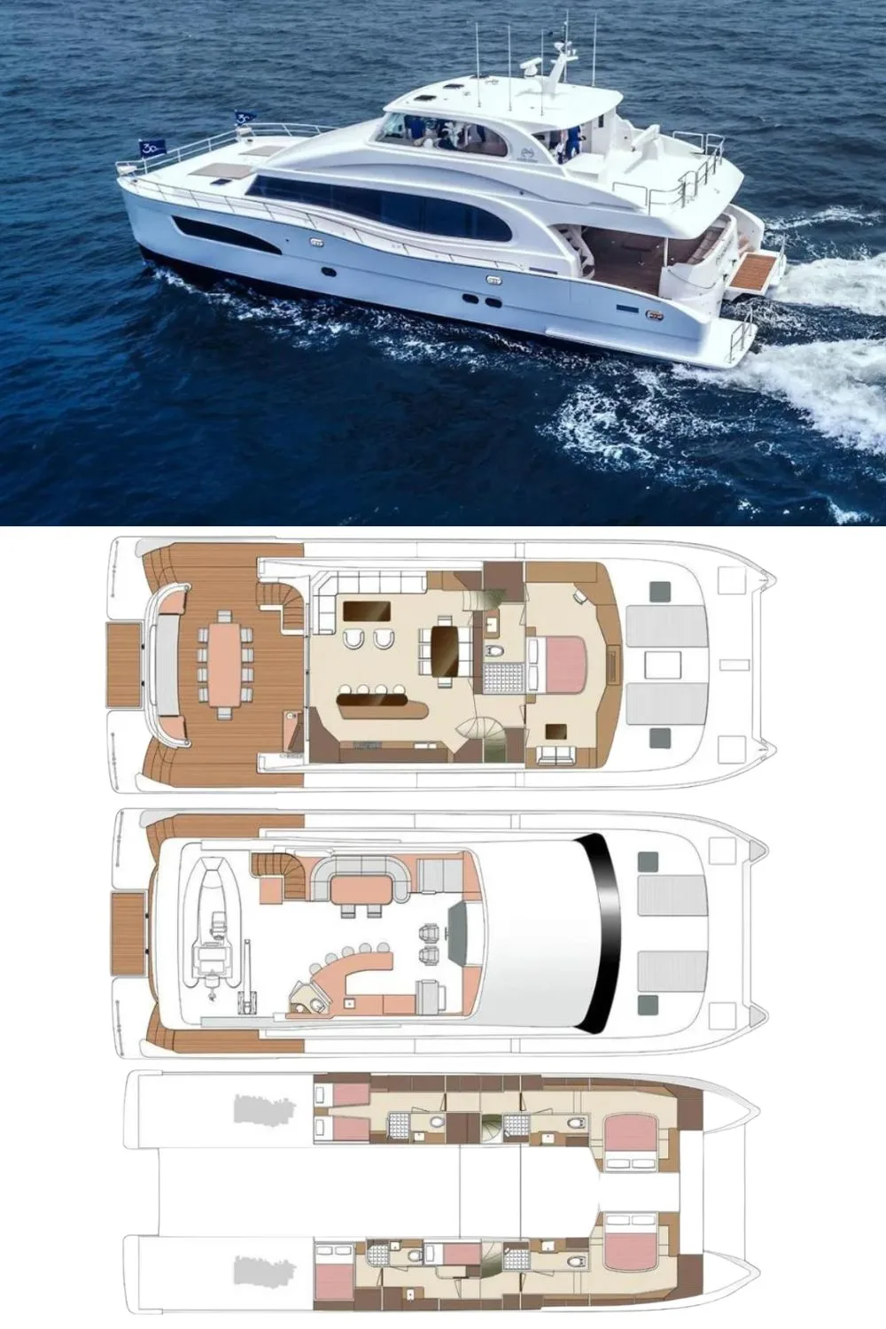 2024 Horizon PC74 (a 74 Ft. Yacht Floor Plan and Design)