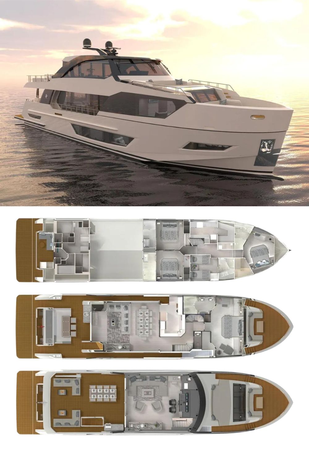 2024 Ocean Alexander 27 Revolution Skylounge (88 Ft. Yacht Floor Plan and Design)