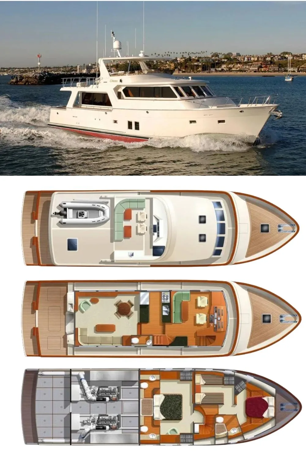 2024 Offshore Yachts 64 Voyager (a 66 Ft. Yacht Floor Plan and Design)