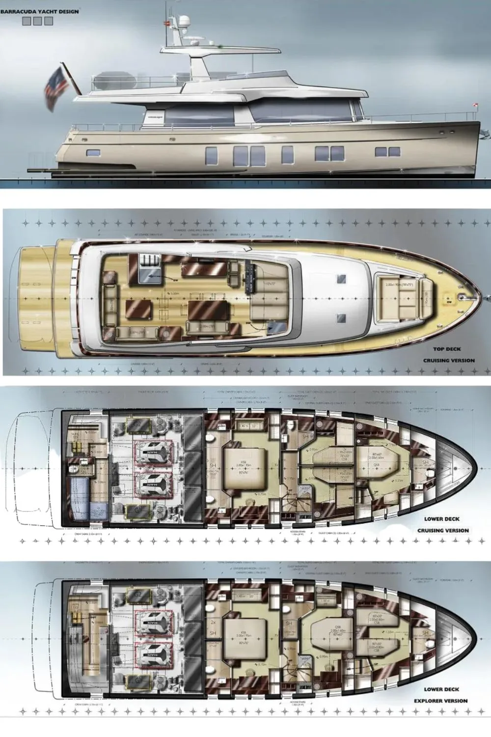 2024 Offshore Yachts 65 CE (a 65 Ft. Yacht Floor Plan and Design)