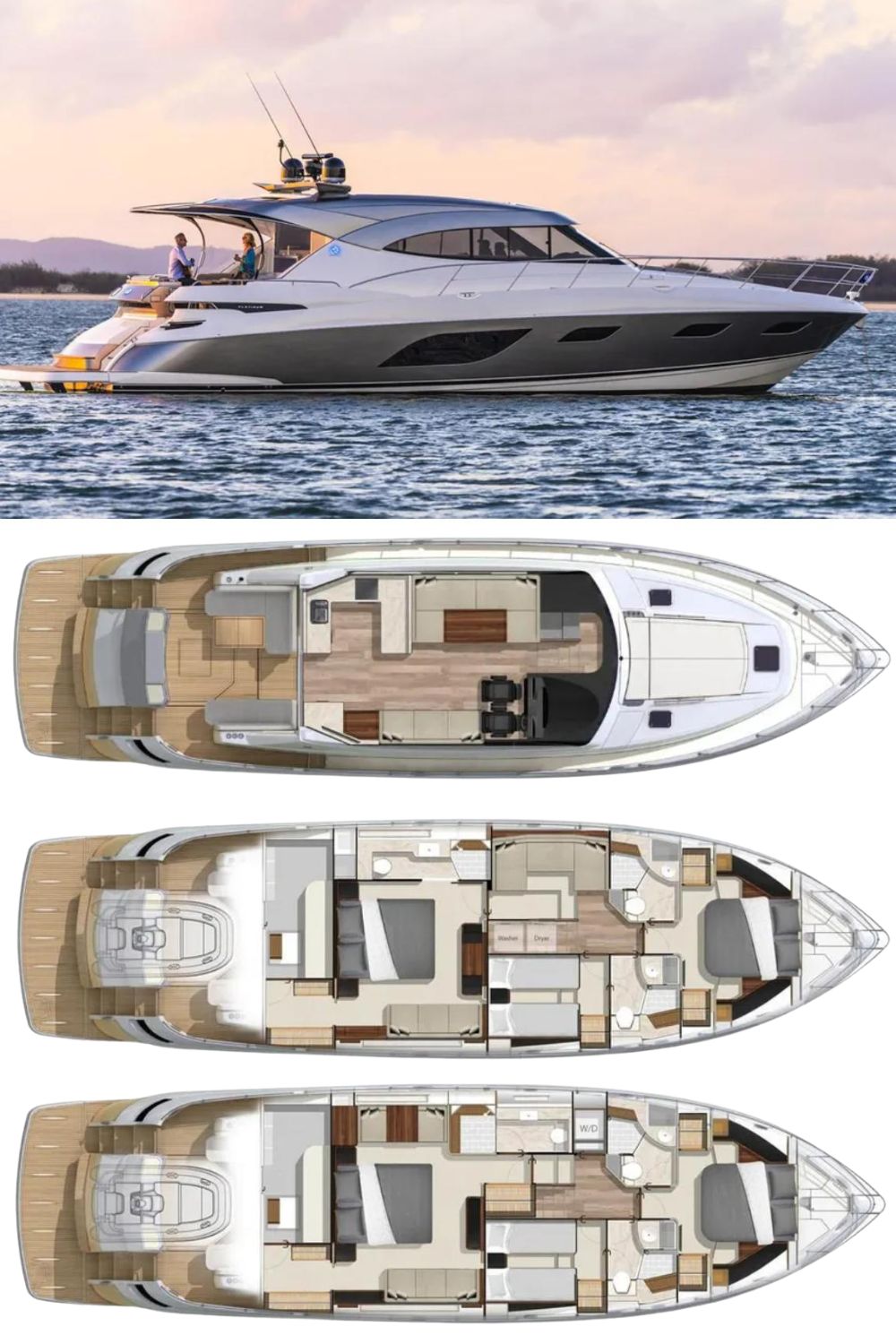 2024 Riviera 6000 Sport Yacht (a 60 Ft. Yacht Floor Plan and Design)