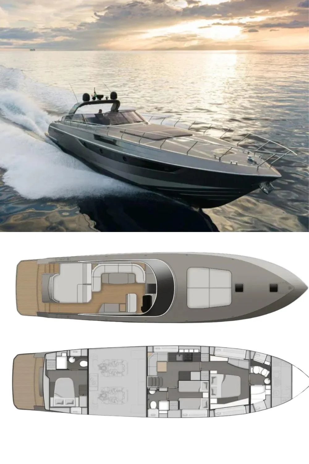 2024 Rizzardi GR SESSANTATRE (a 63 Ft. Yacht Floor Plan and Design)