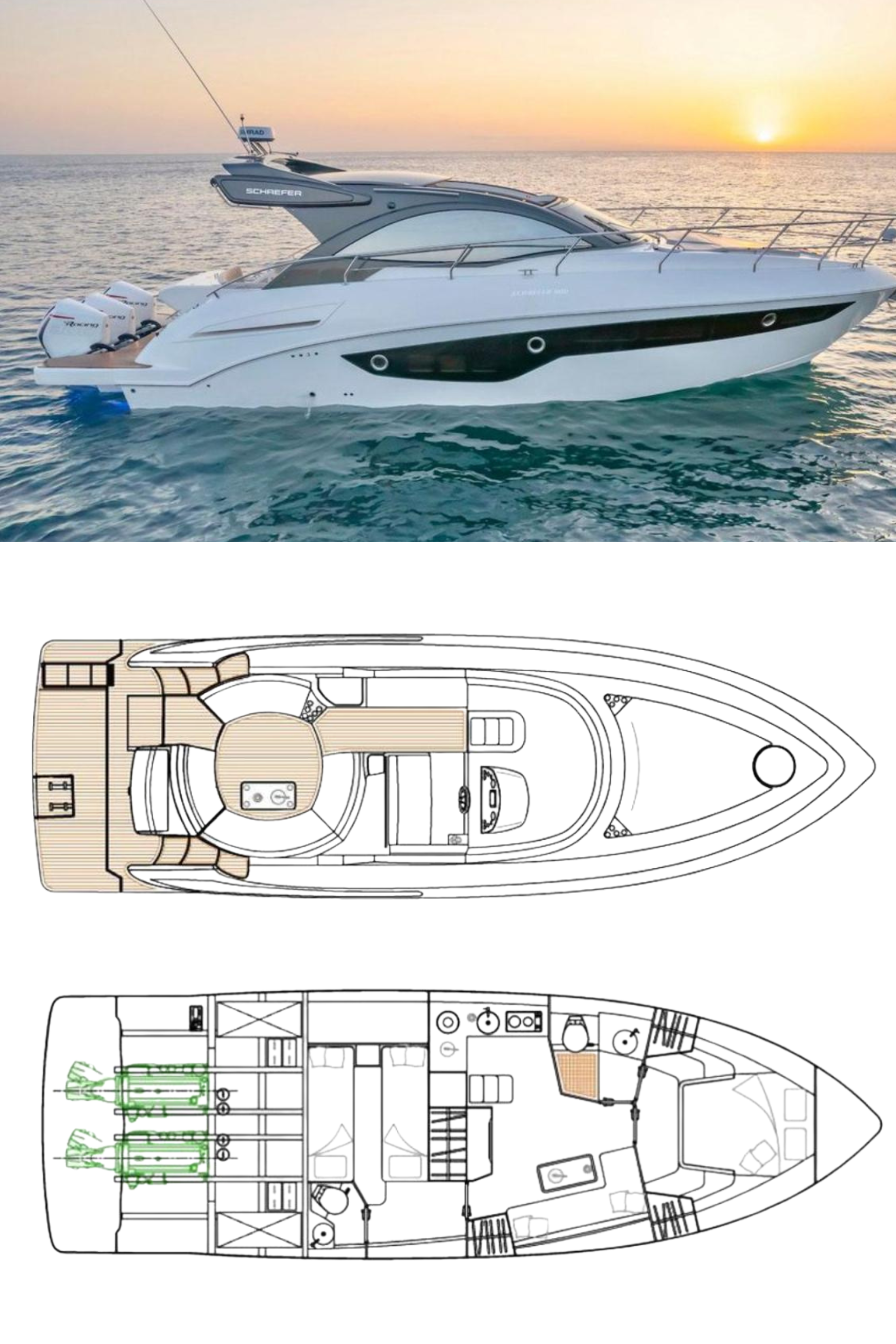 2024 Schaefer 400 (a 40 Ft. Yacht Floor Plan and Design)