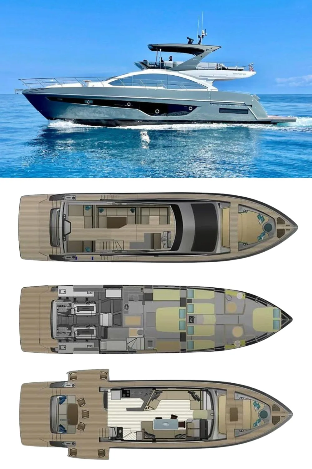 2024 Schaefer 660 (a 66 Ft. Yacht Floor Plan and Design)