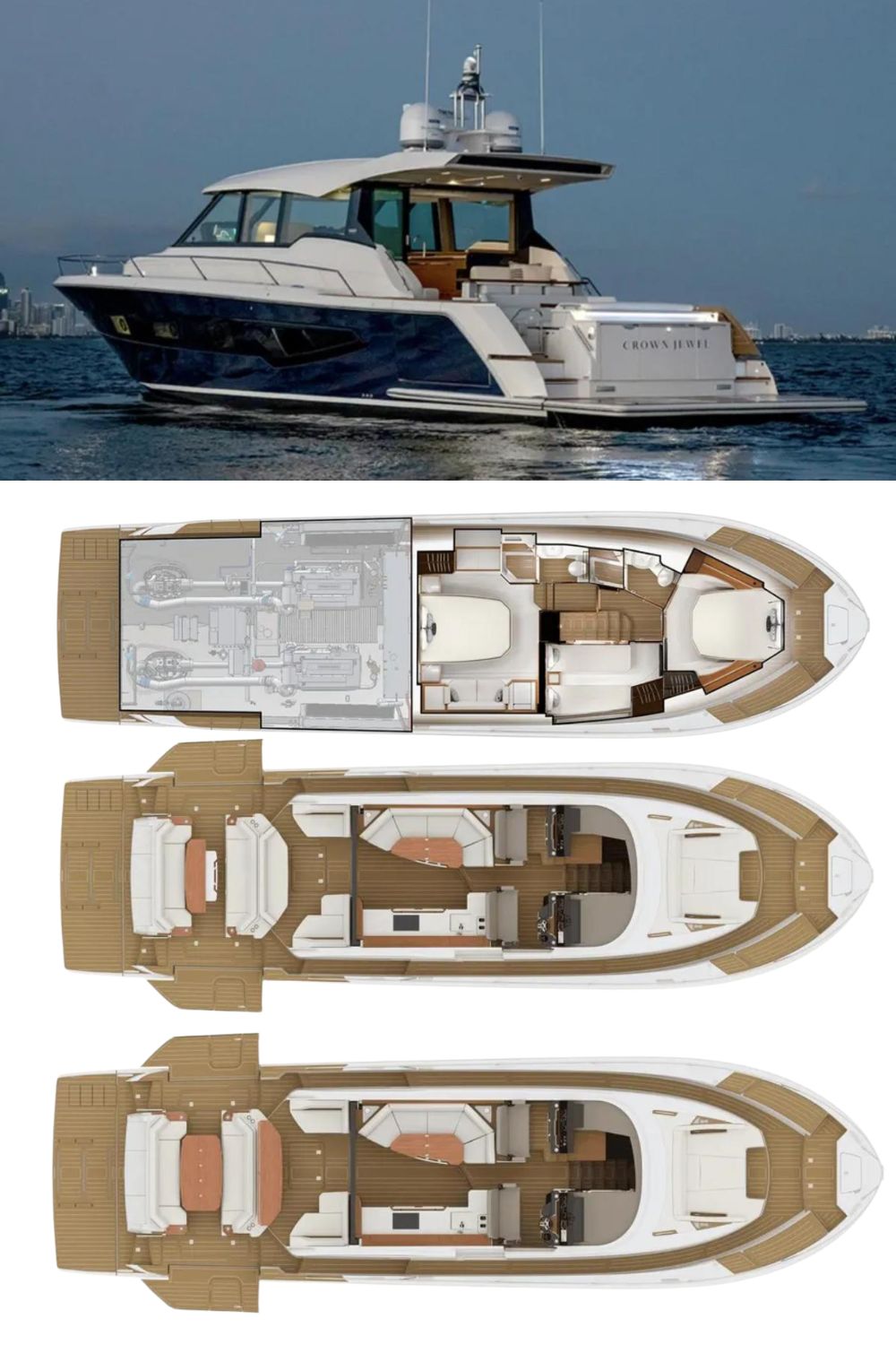 2024 Tiara Yachts EX 60 (a 60 Ft. Yacht Floor Plan and Design)