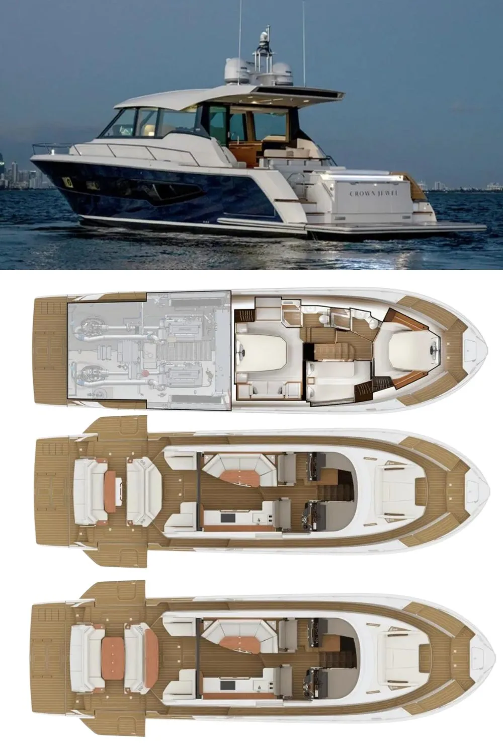 2024 Tiara Yachts EX 60 (a 60 Ft. Yacht Floor Plan and Design)