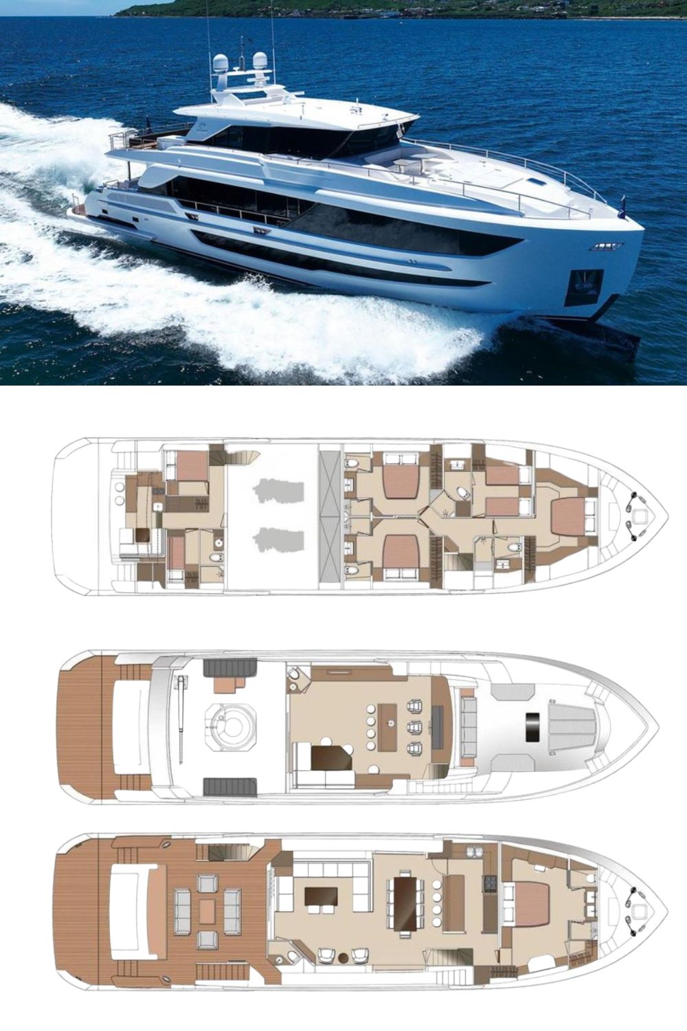 2025 Horizon FD90 (a 90 Ft. Yacht Floor Plan and Design)