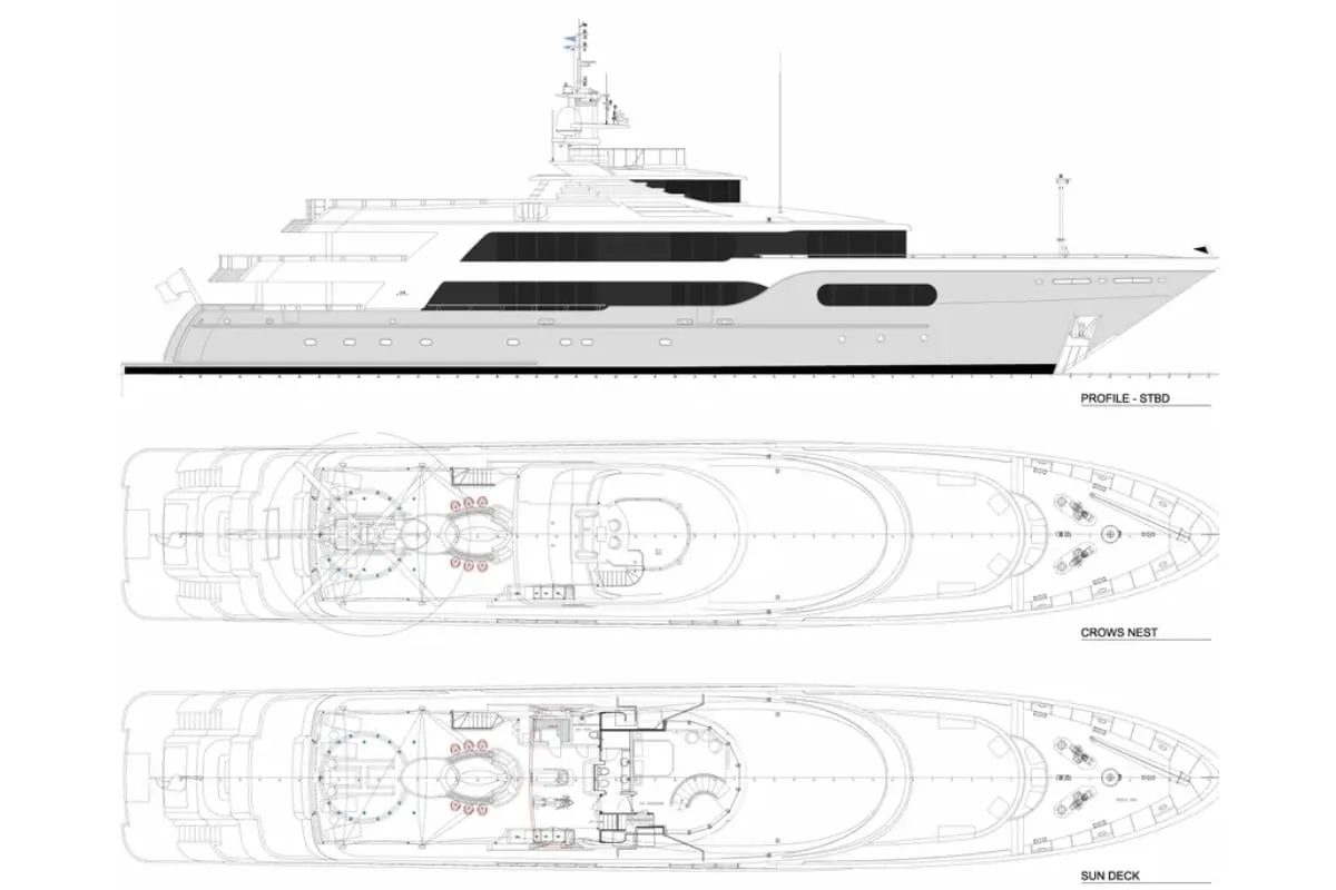 Crow's nest, Sun deck plan