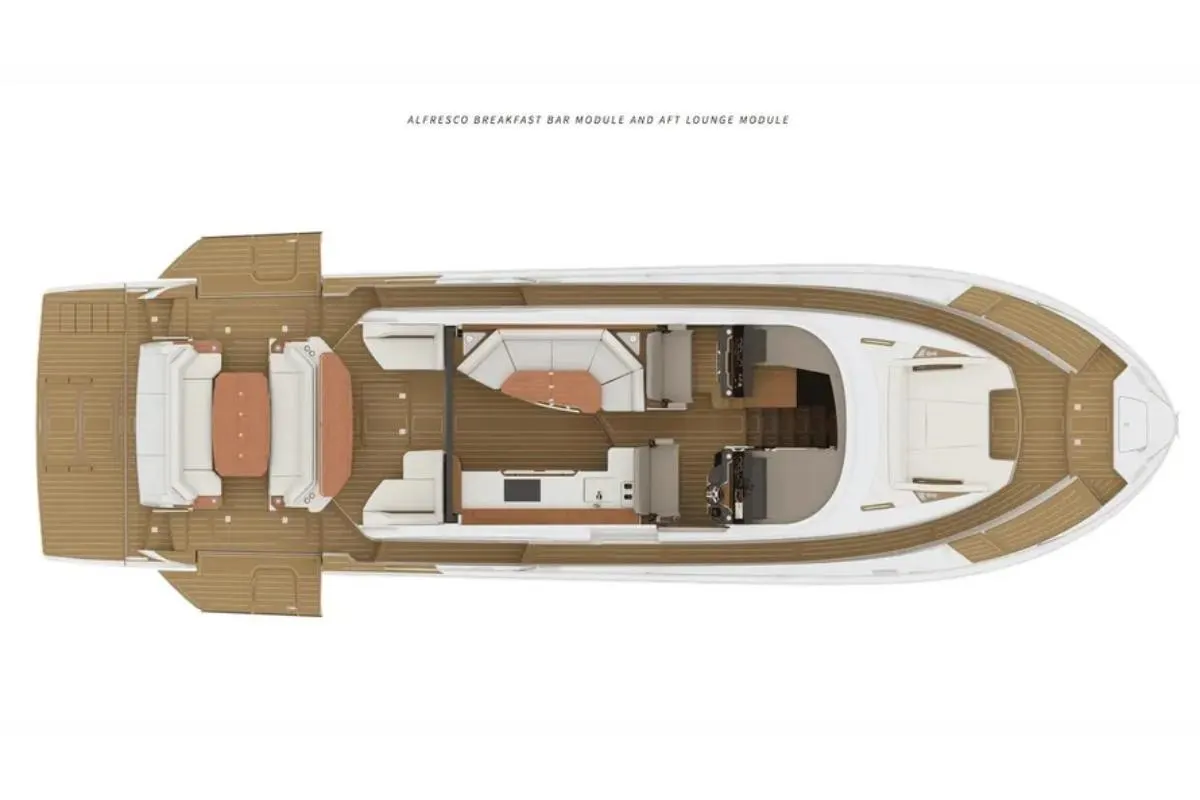 Alfresco breakfast bar module and Aft lounge module