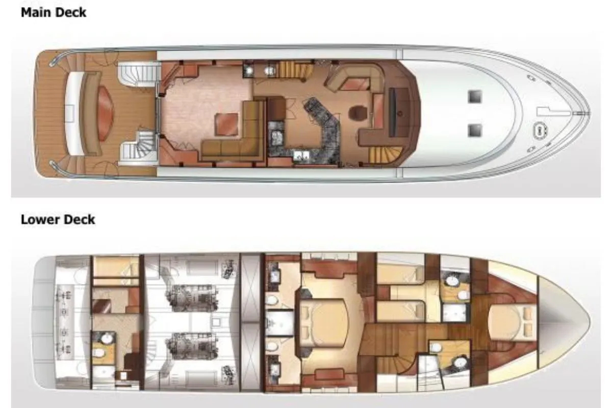 Main deck and Lower deck plan