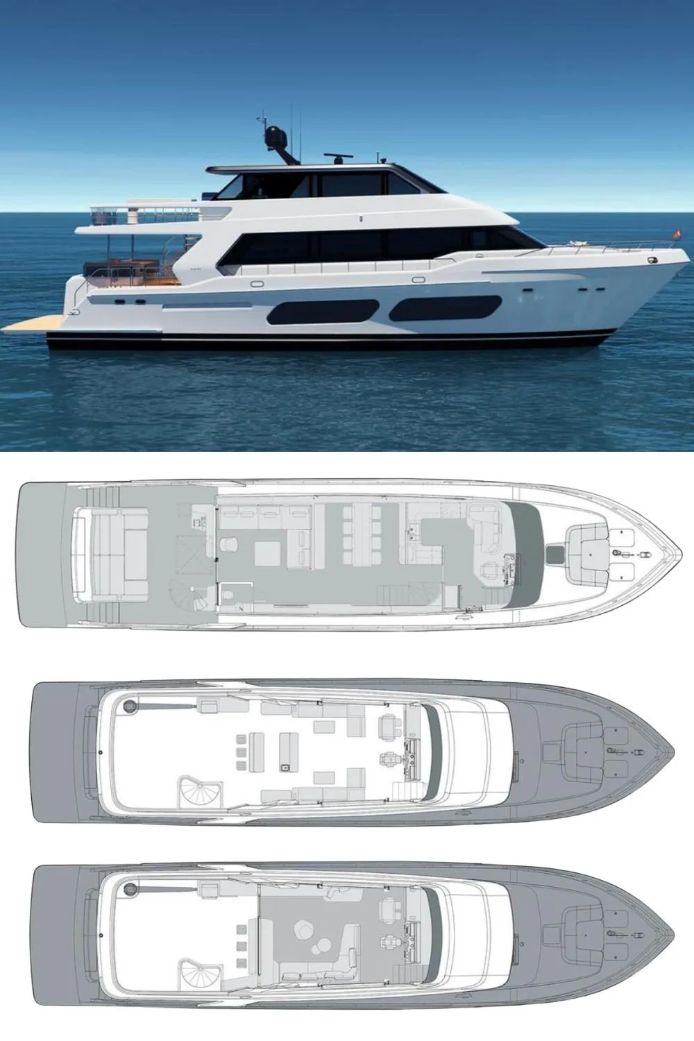 CL Yachts CLB80 (81 Ft. Yacht Floor Plan and Design)