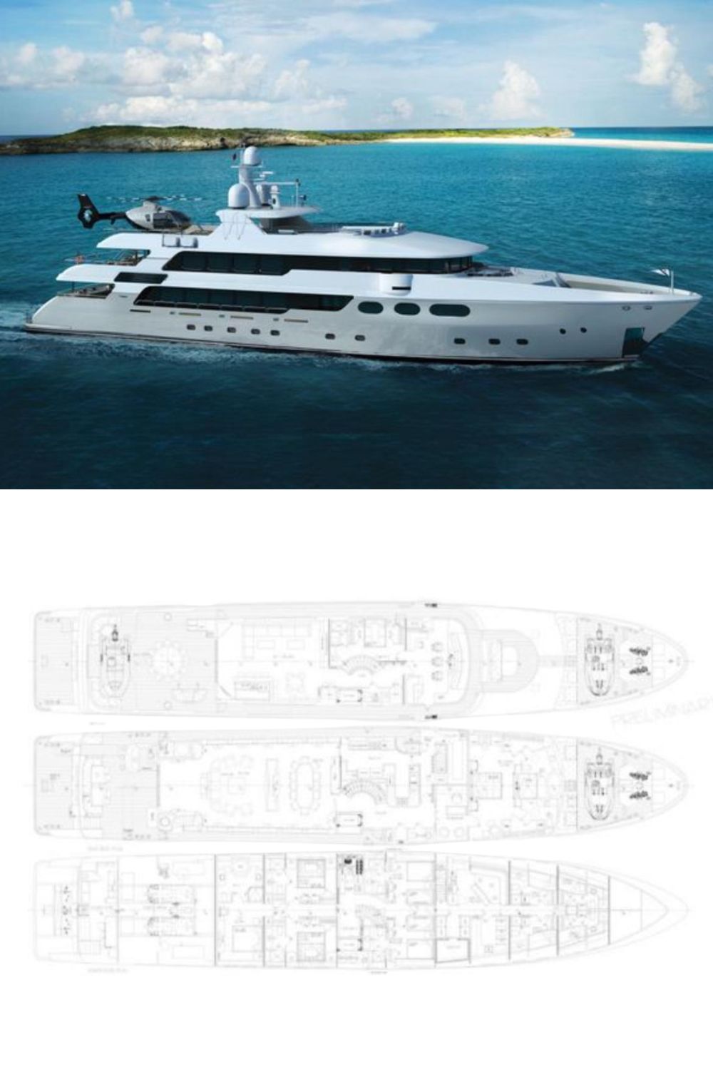 2021 Christensen Custom Trideck Series (a 164 Ft. Yacht Floor Plan and Design)