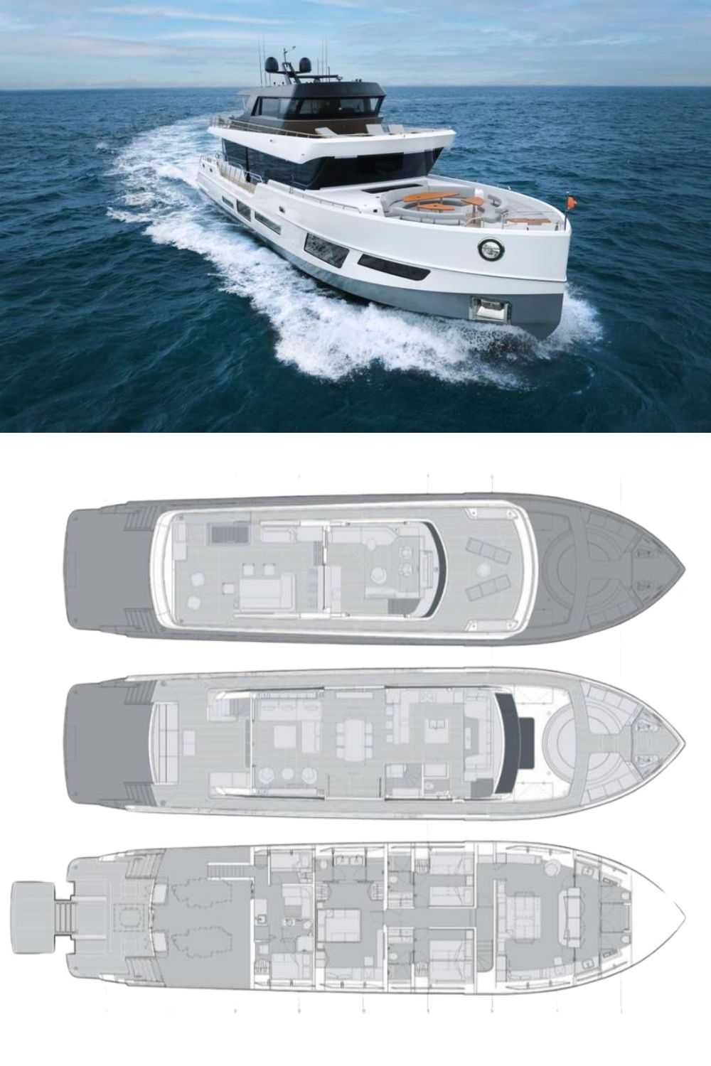 2022 CL Yachts CLX96 Hull 1 (a 97 Ft. Yacht Floor Plan and Design)