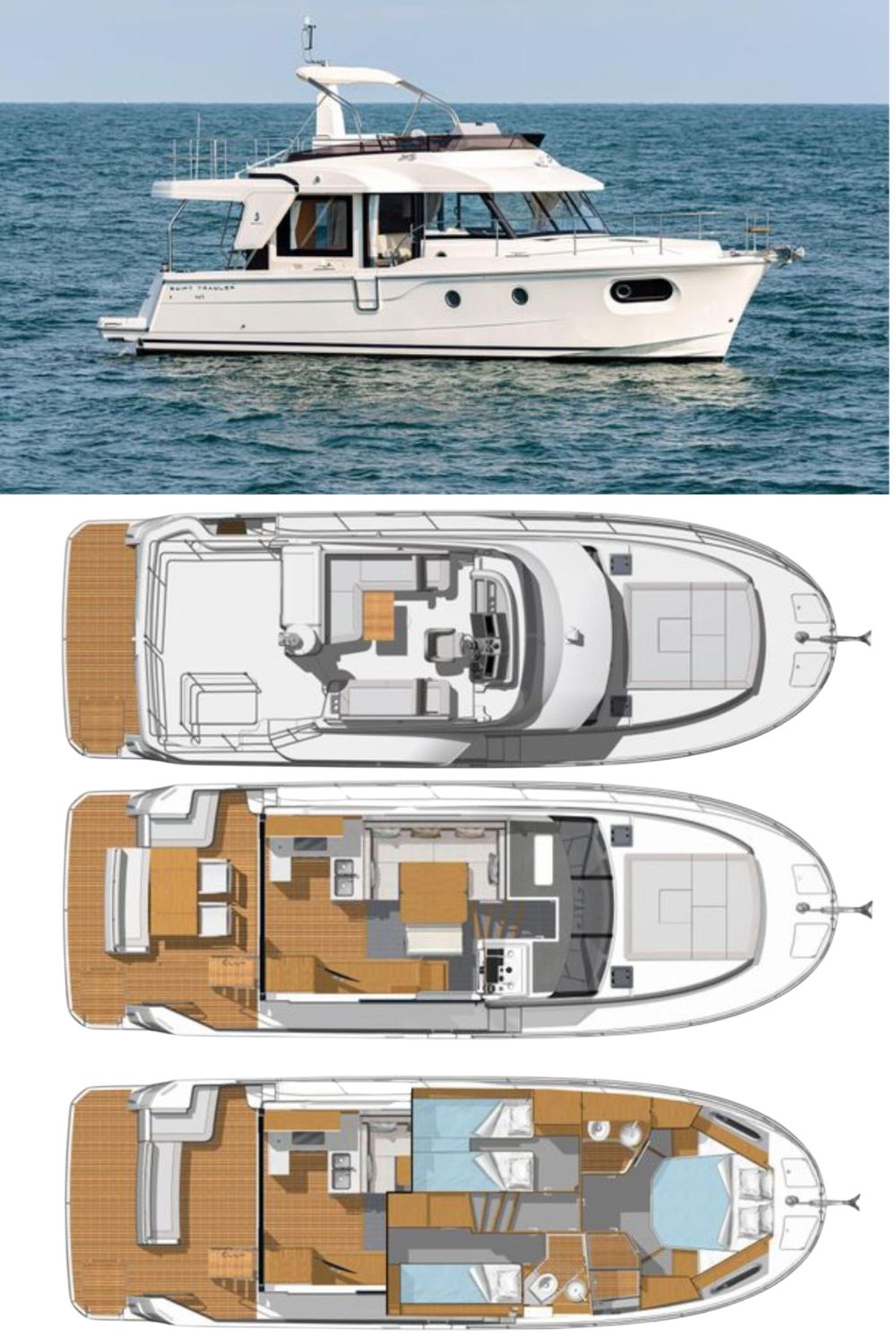 2024 Beneteau 41 Swift Trawler FLY (a 41 Ft. Yacht Floor Plan and Design)