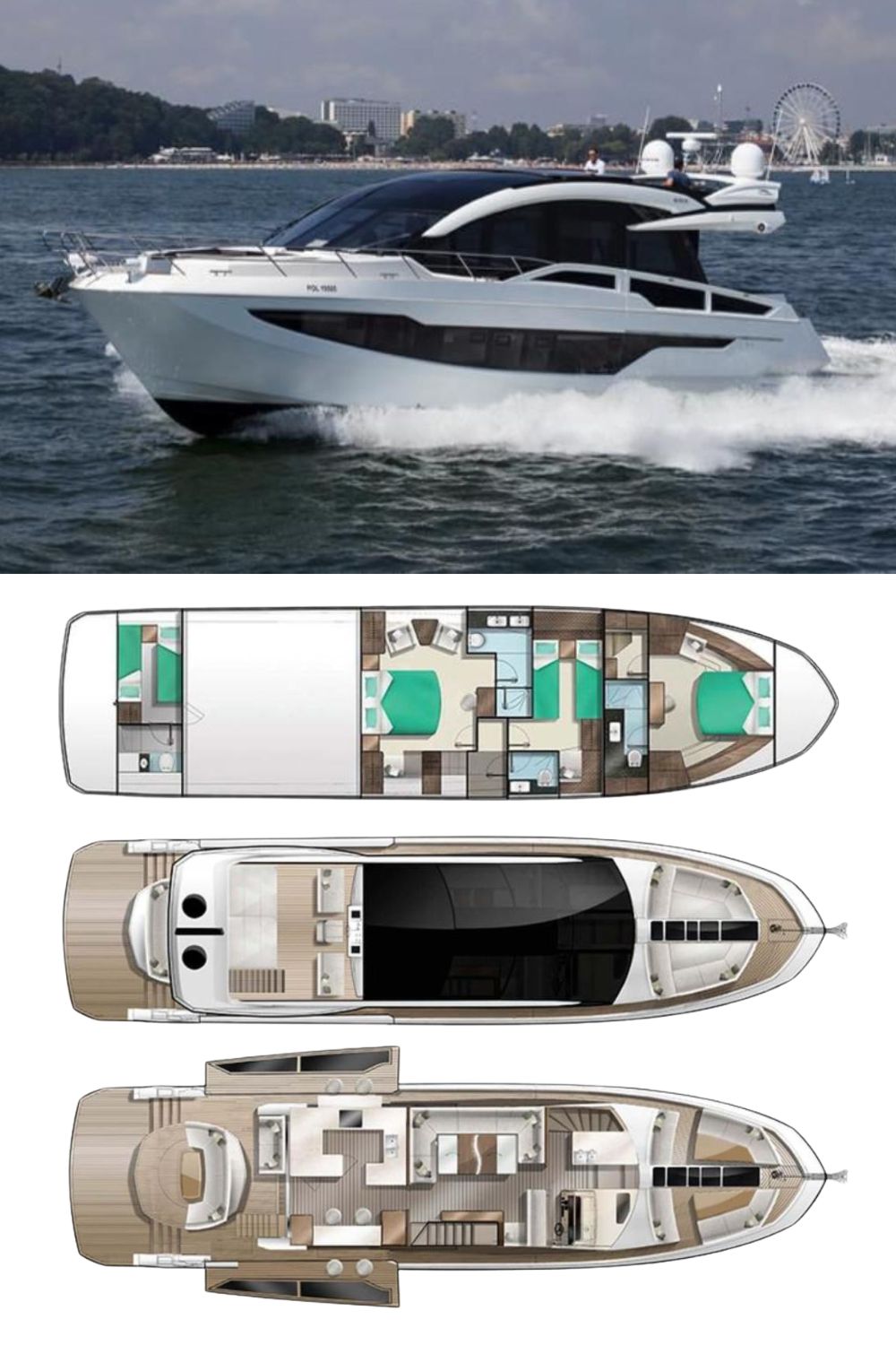 2024 Galeon 650 Sky (a 68 Ft. Yacht Floor Plan and Design)