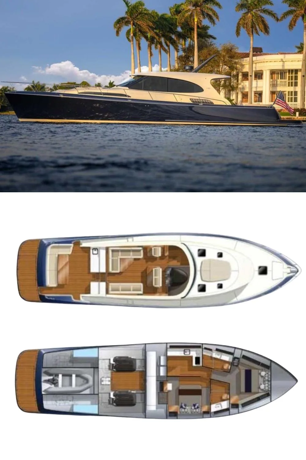 2024 Palm Beach Motor Yachts GT60 (a 57 Ft. Yacht Floor Plan and Design)