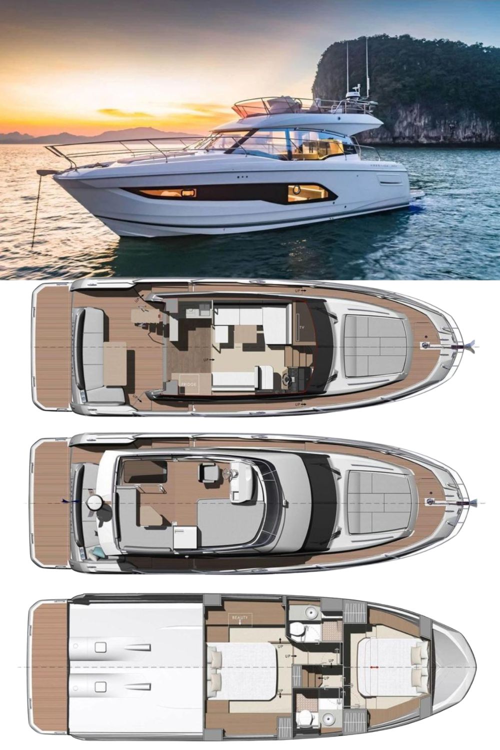 2024 Prestige 420 (a 42 Ft. Yacht Floor Plan and Design)