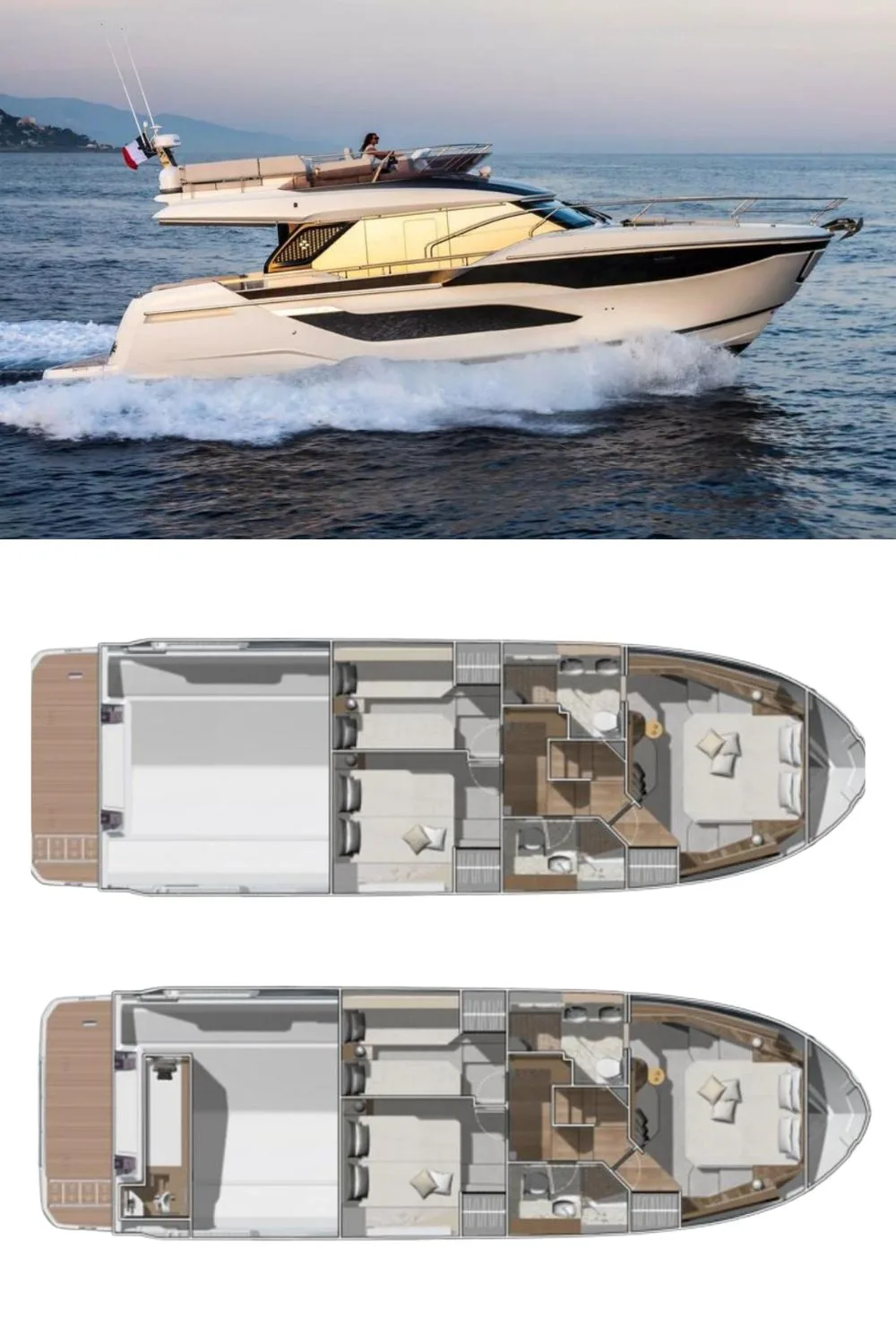 2024 Prestige F4 (a 49 Ft. Yacht Floor Plan and Design)