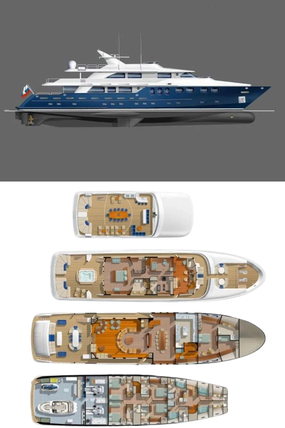 2025 Bray Yacht Design Motoryacht (a 138 Ft. Yacht Floor Plan and Design)