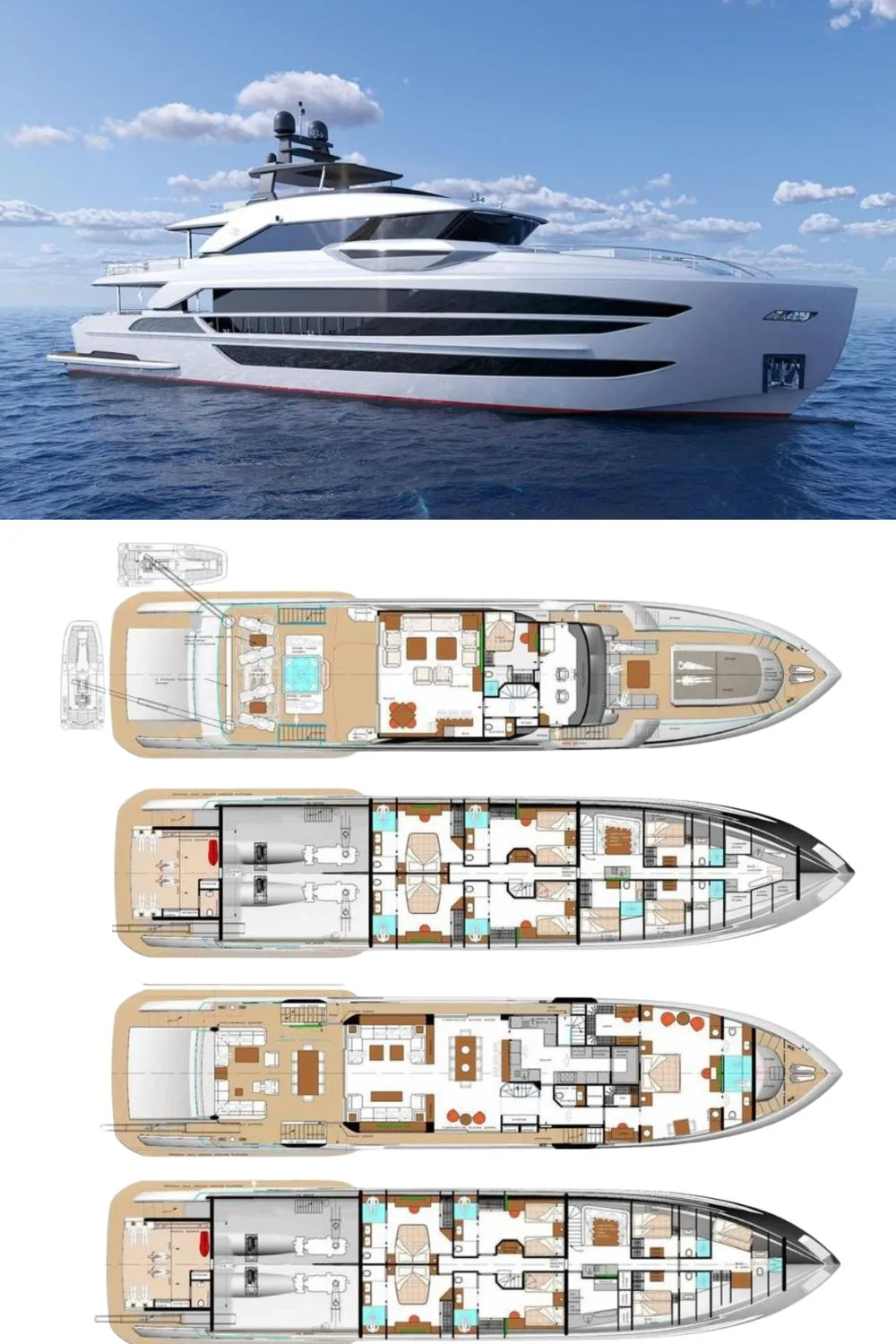 2025 Horizon FD130 (a 130 Ft. Yacht Floor Plan and Design)