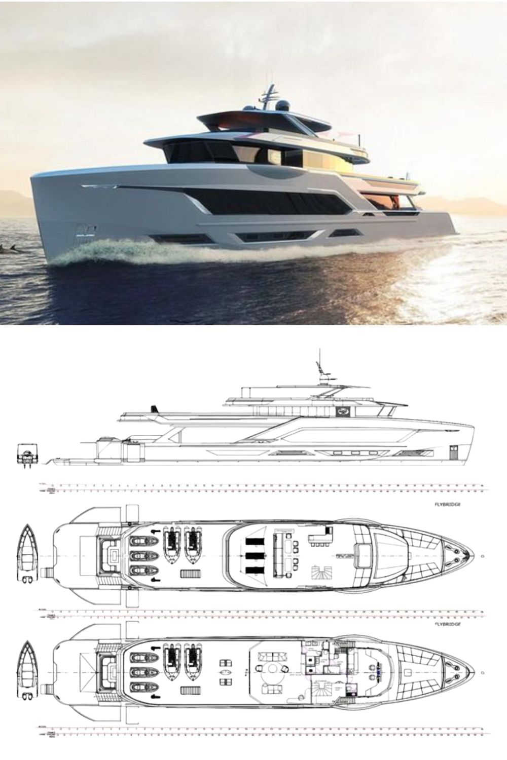 2025 Naval Yachts LXT165 (a 165 Ft. Yacht Floor Plan and Design)