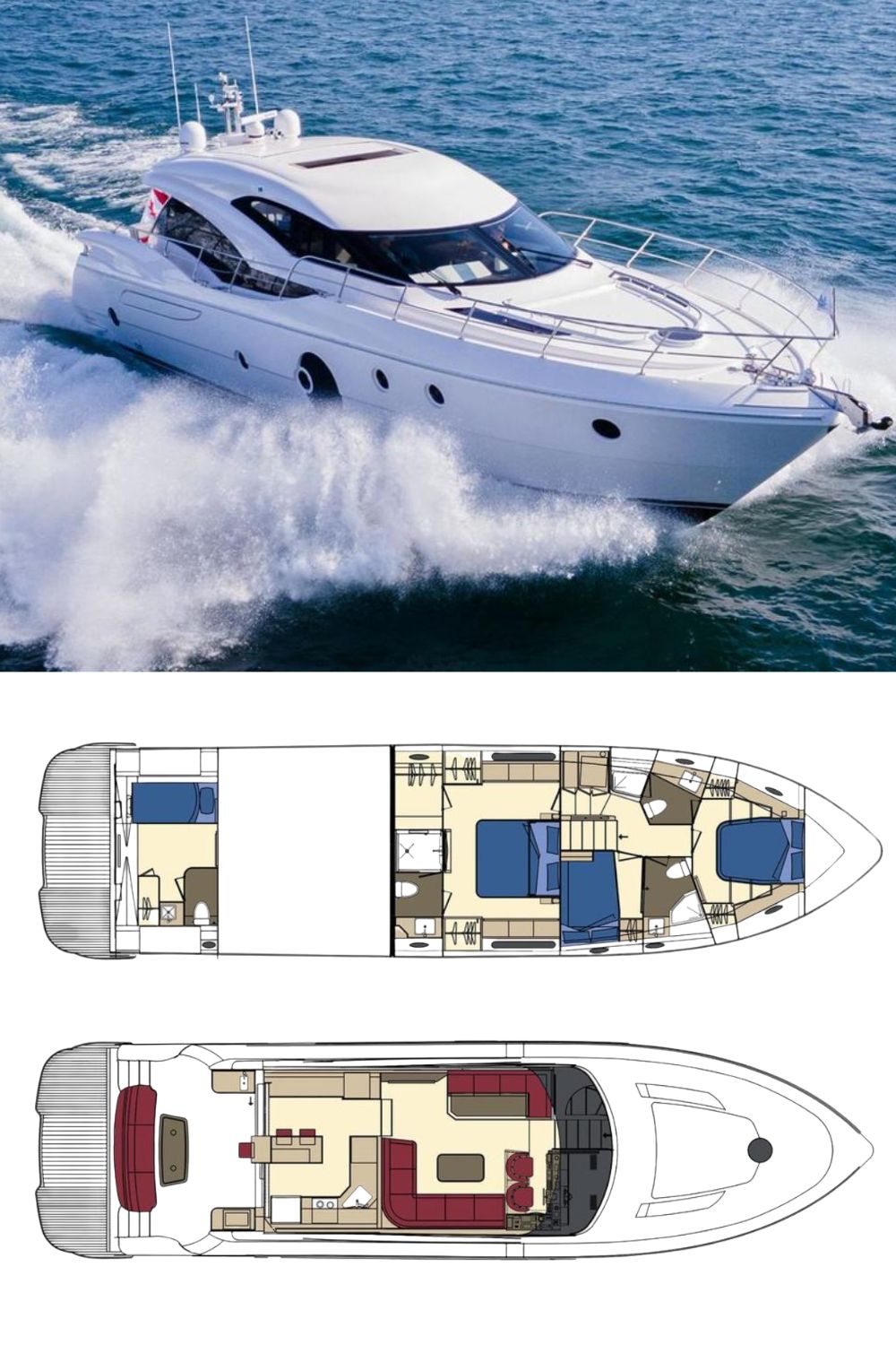 2025 Neptunus 650E (a 66 Ft. Yacht Floor Plan and Design)