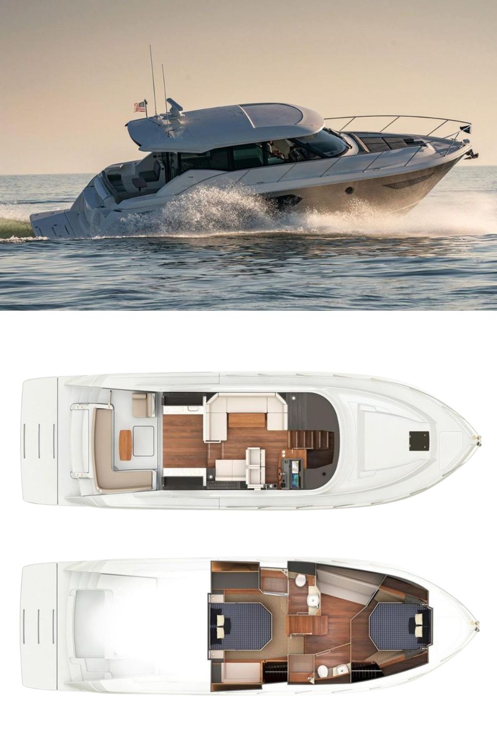 2025 Tiara Yachts C49 Coupe (a 50 Ft. Yacht Floor Plan and Design)