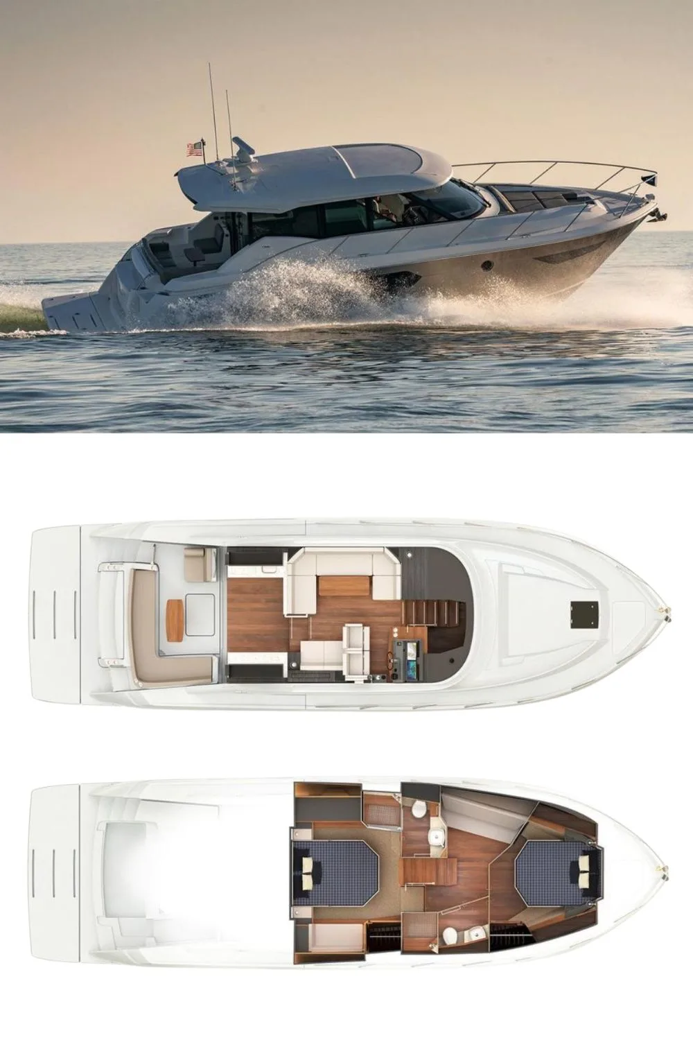 2025 Tiara Yachts C49 Coupe (a 50 Ft. Yacht Floor Plan and Design)