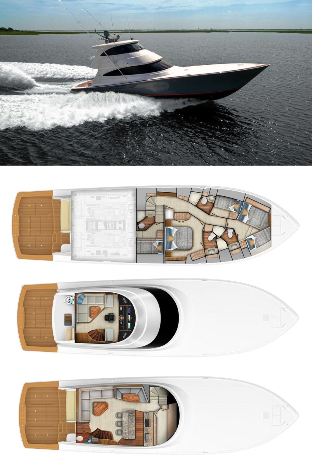 2025 Viking 68 Enclosed Bridge (a 68 Ft. Yacht Floor Plan and Design)