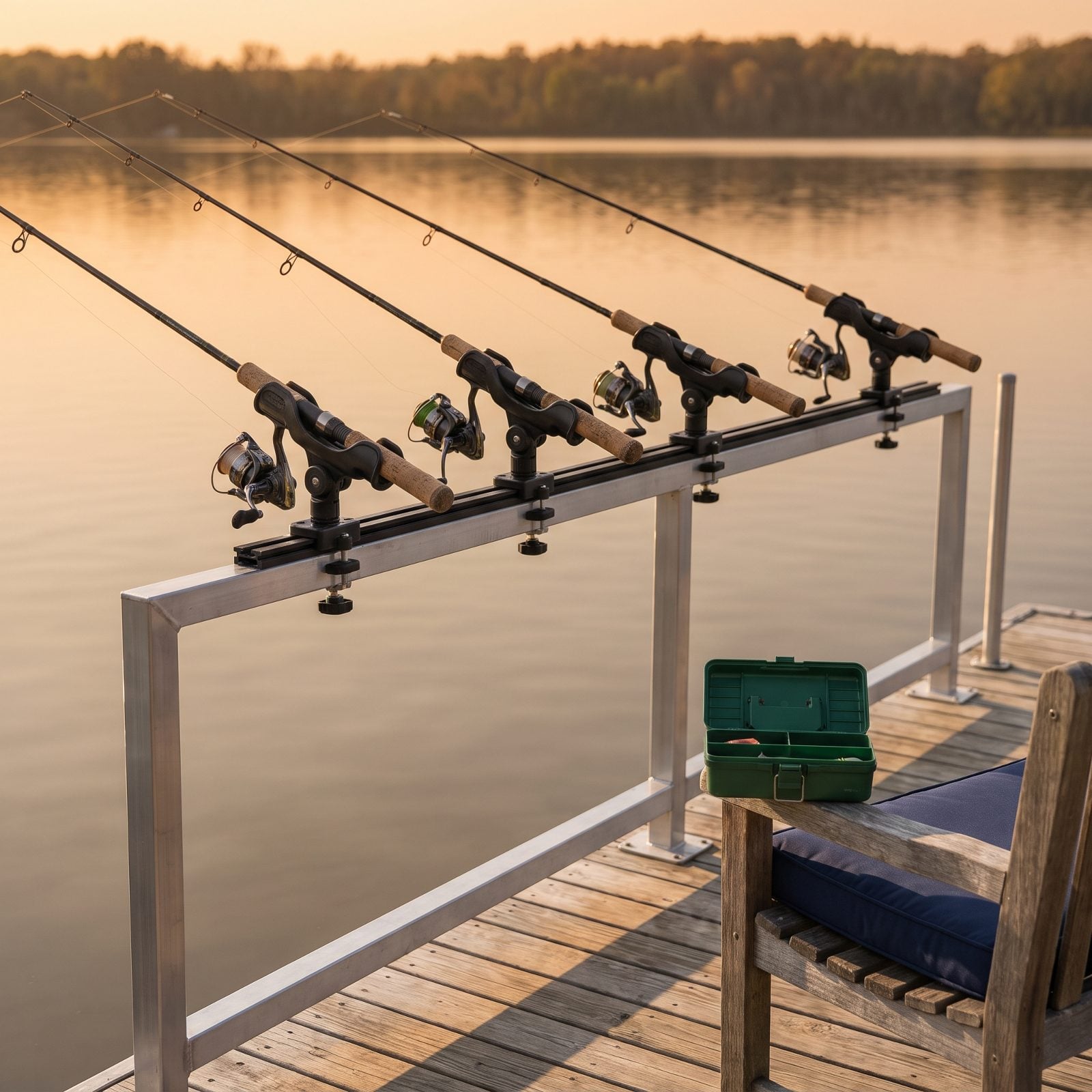 An Adjustable Rail of Fishing-Rod Holders