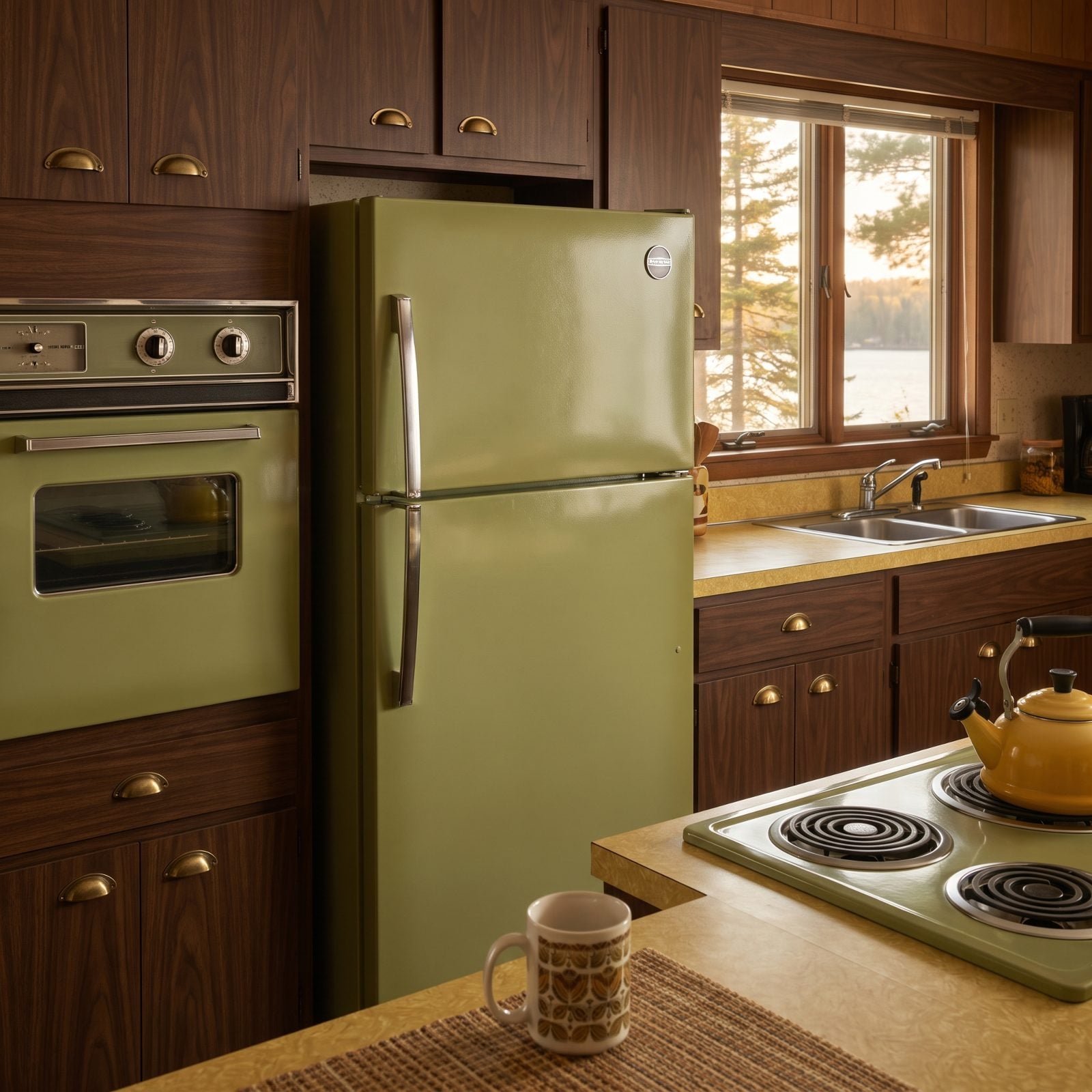 An Avocado-Green Appliance Suite