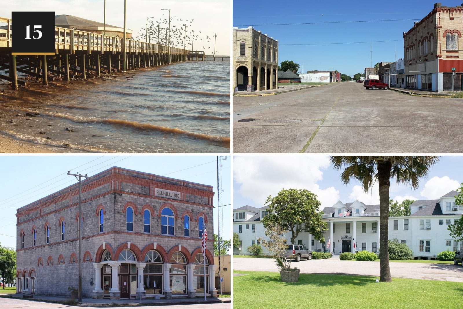 The waterfront in Palacios, Texas