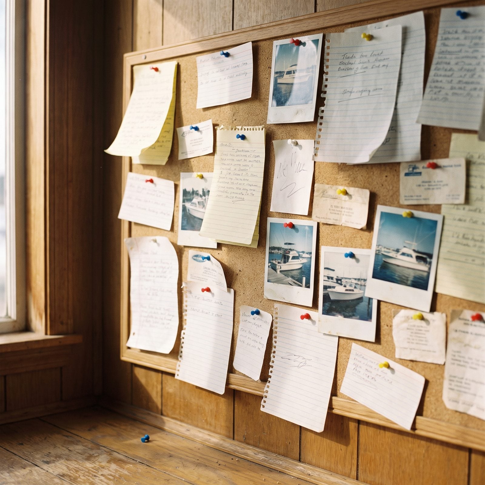 A Bulletin Board Covered in Boater Notes