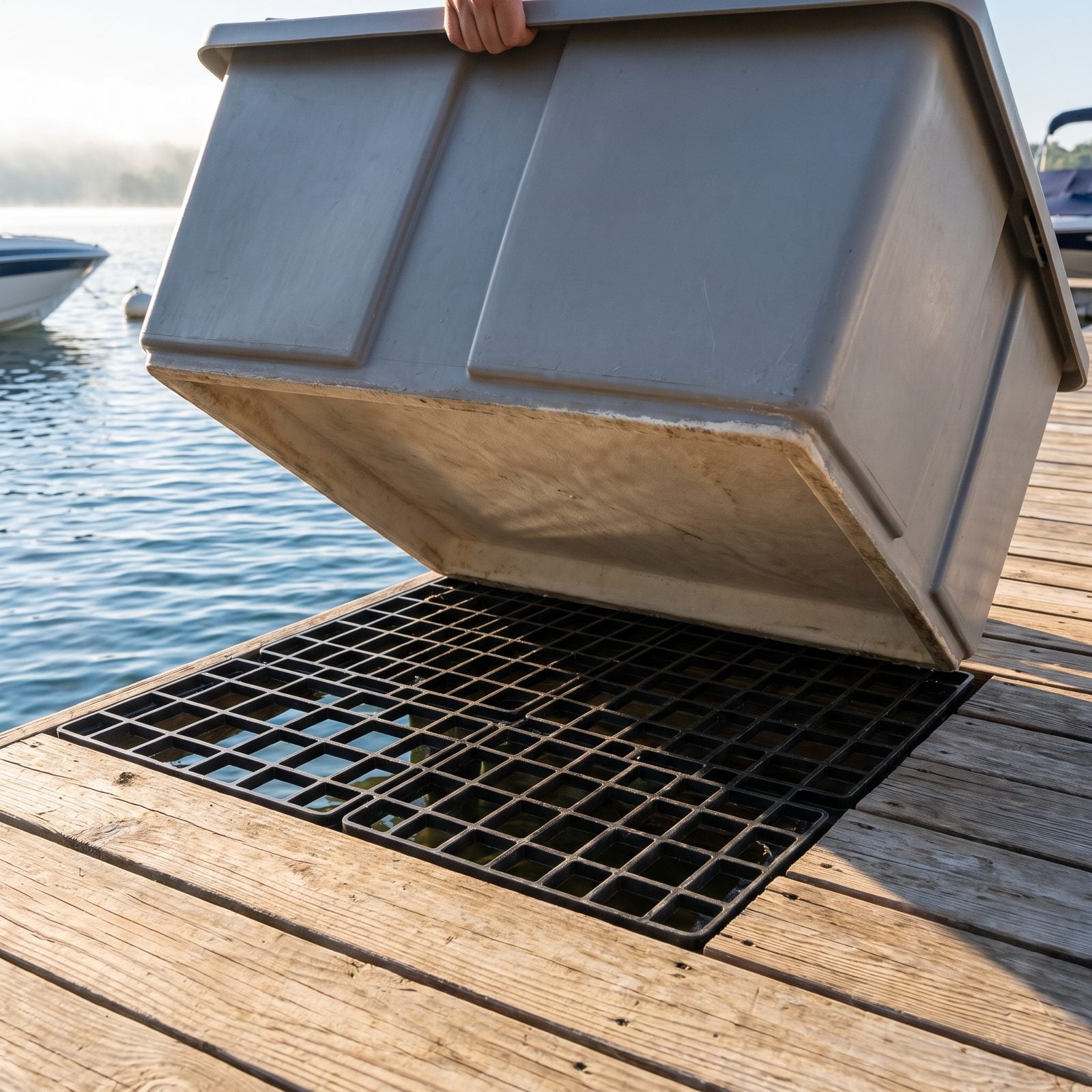 A Capillary-Break Grid Beneath Dock Boxes to Stop Trapped Dampness