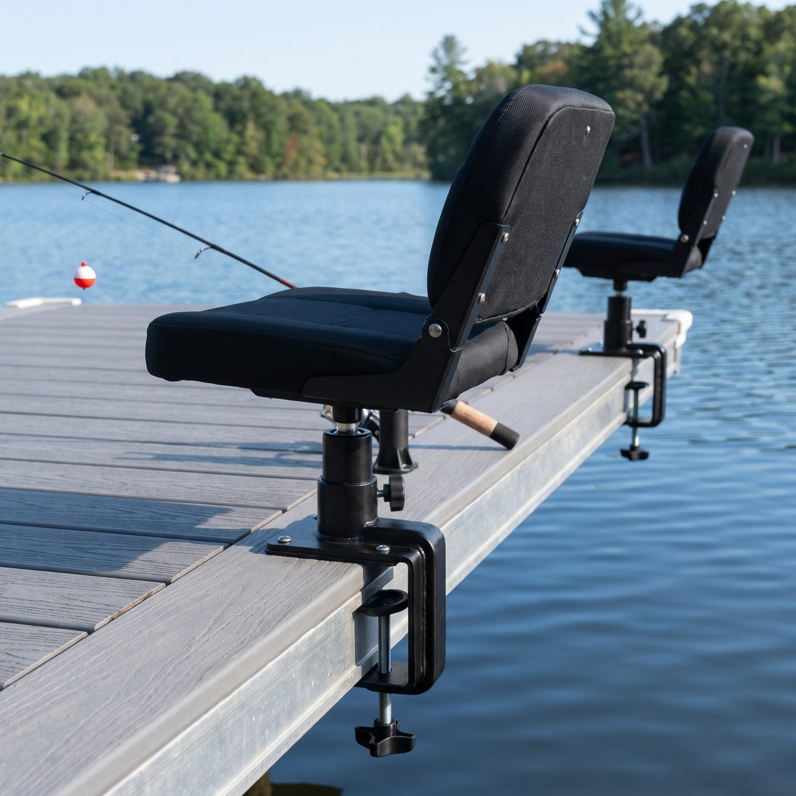 Clamp-On Swivel Seats for Flexible Fishing Perches