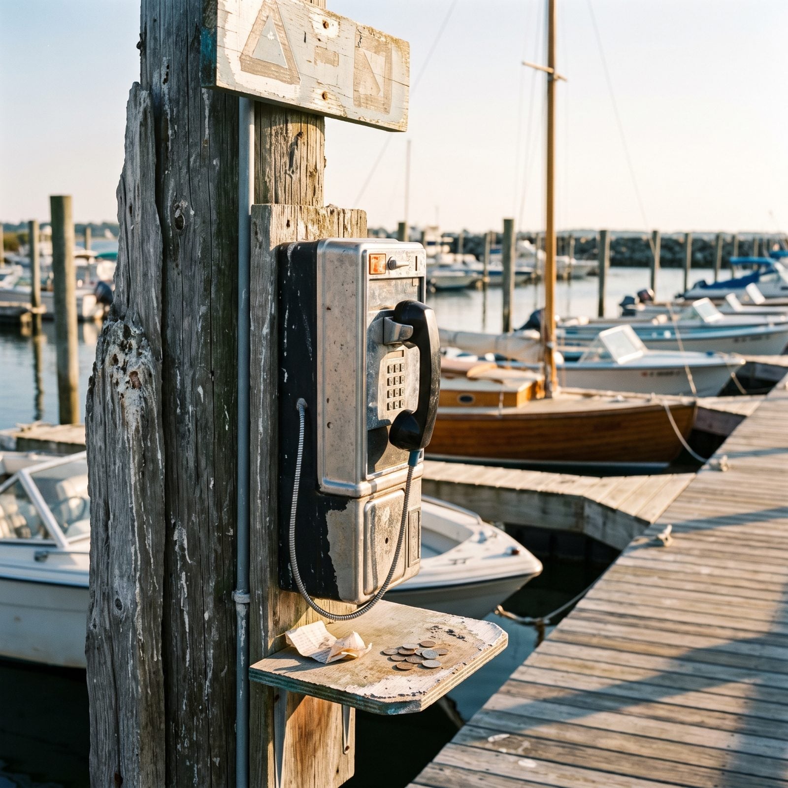 Coin-Operated Payphones Beside the Slips