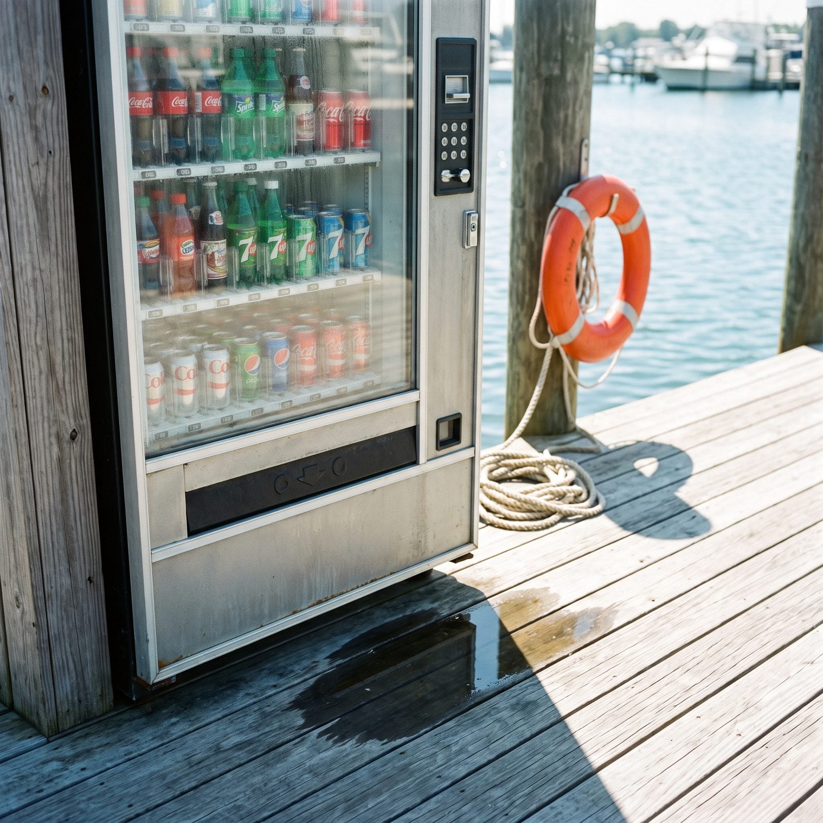 Cold Soda in a Glass-Front Vending Machine