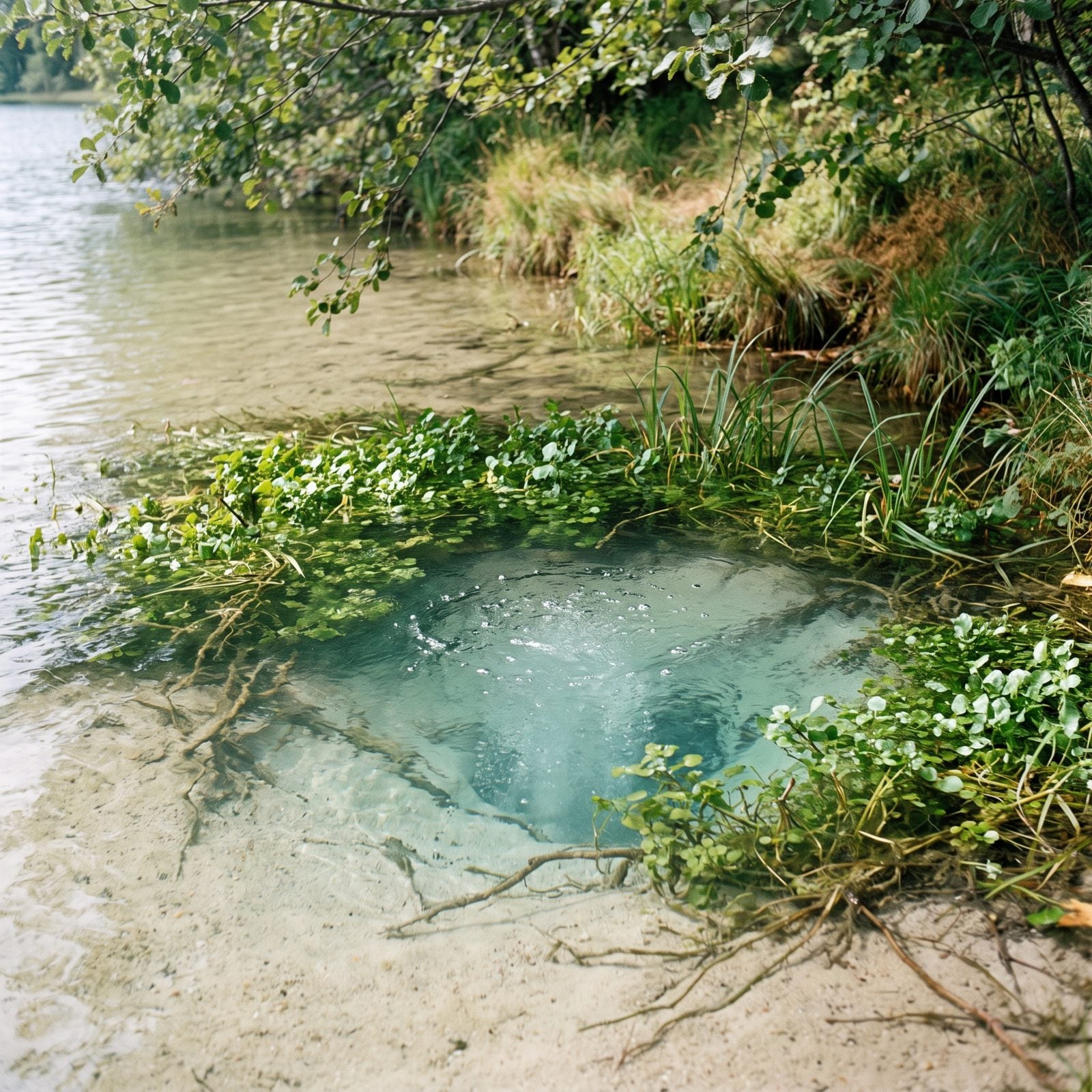 Cold Spring-Seep Patches Bubbling Up Along the Shore