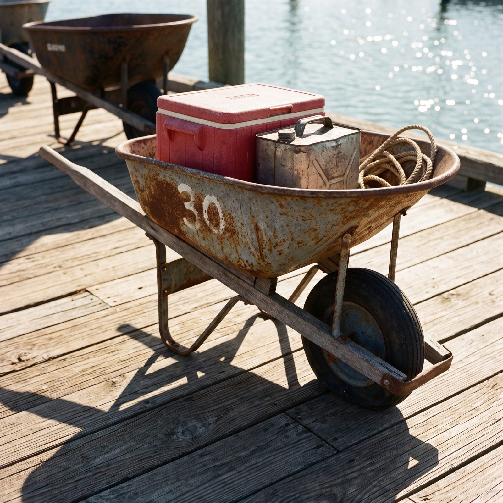 Community Dock Carts Made From Old Wheelbarrows