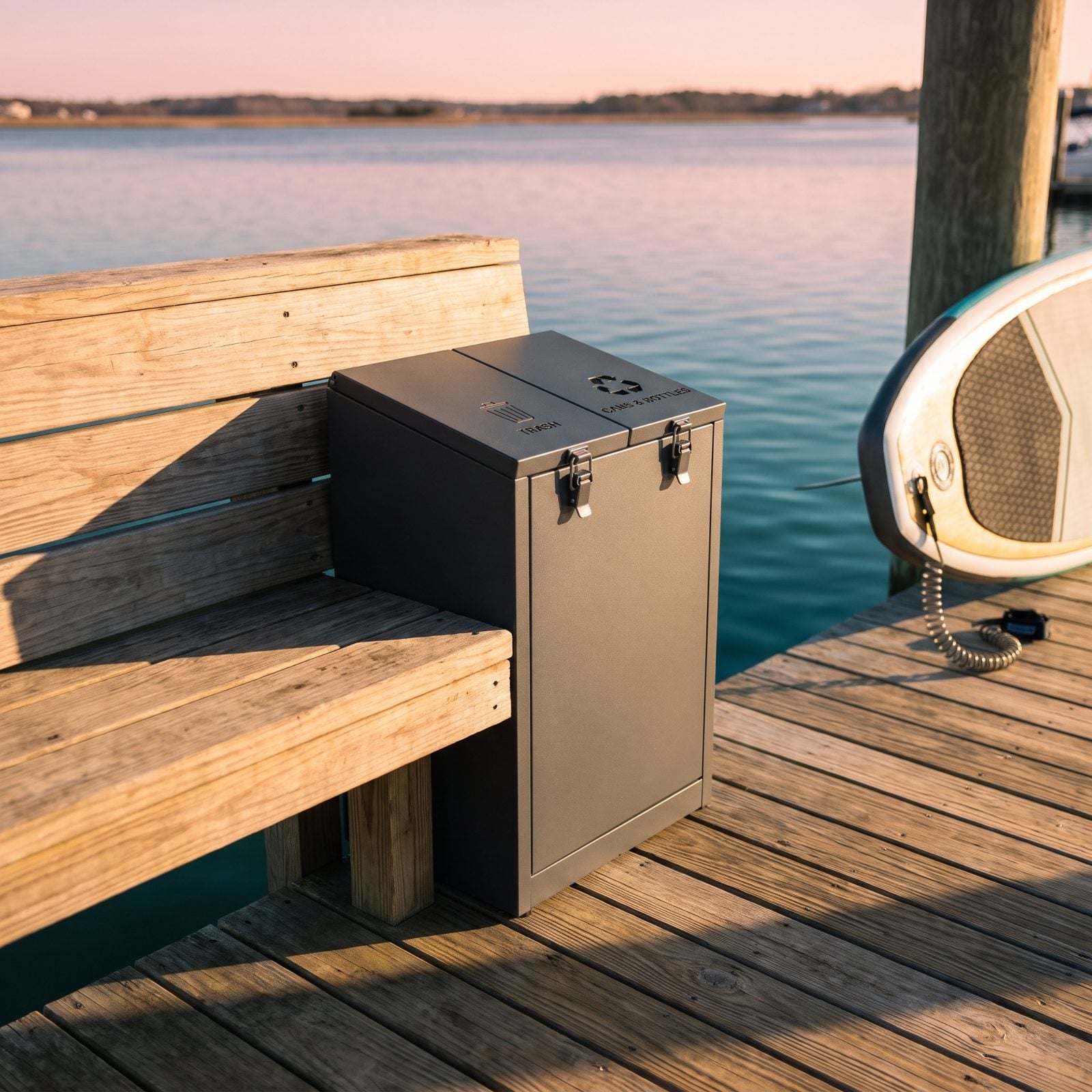 A Compact Dual Bin for Trash and Recycling