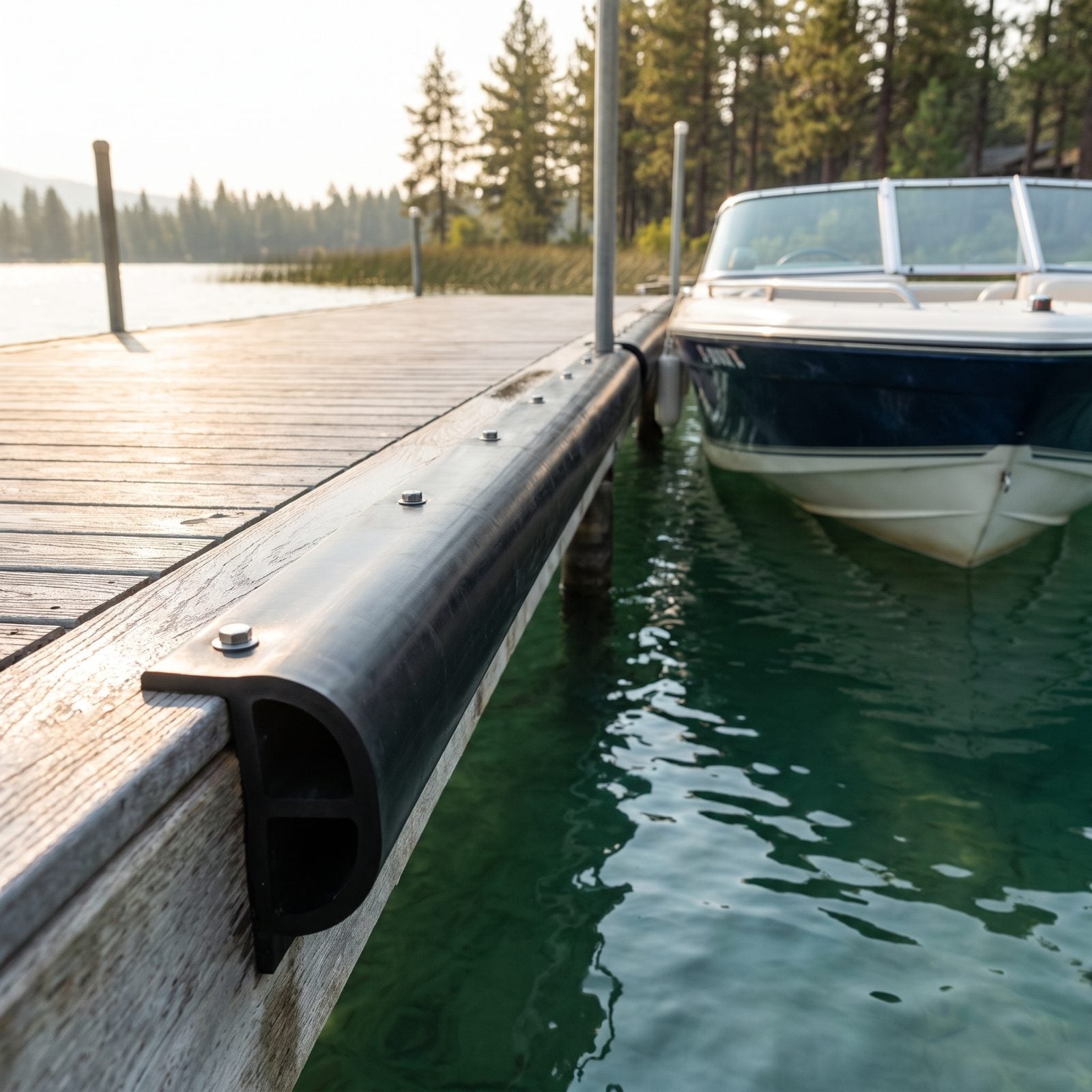 A Continuous Rub Rail Along the Docking Side