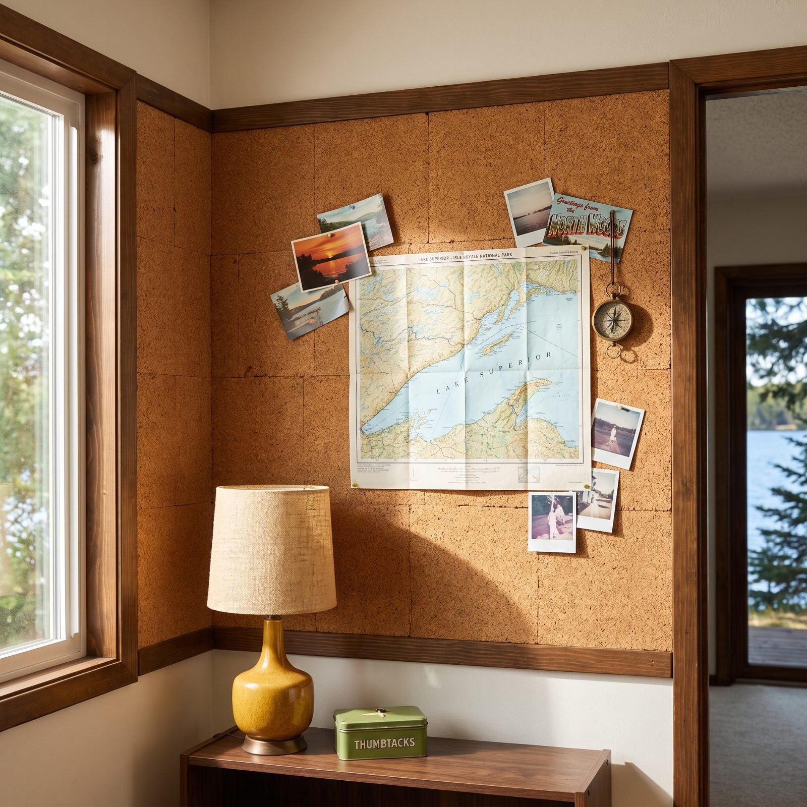 A Cork-Tile Wall for Maps and Postcards