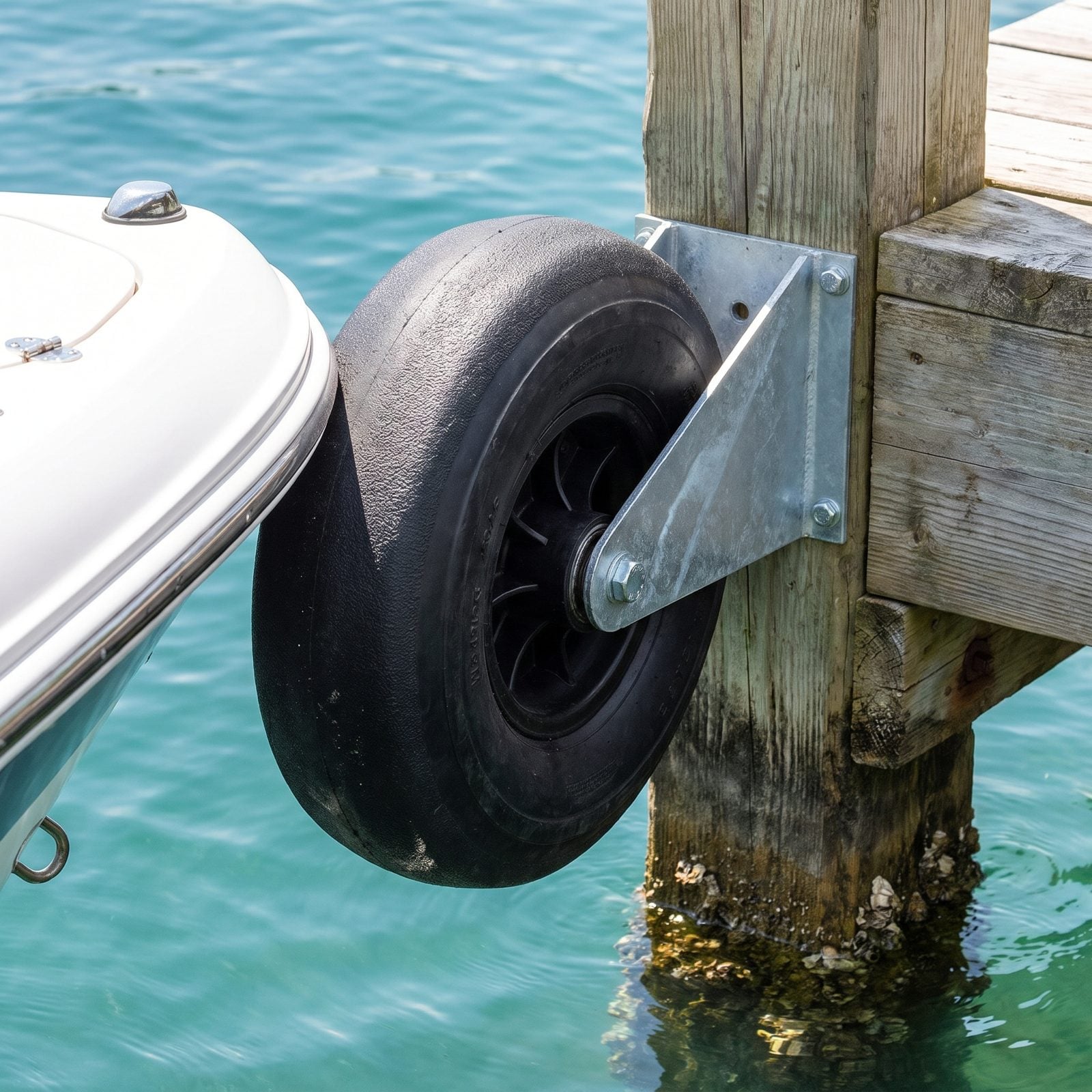 Corner Docking Wheels That Guide Boats Into Slips