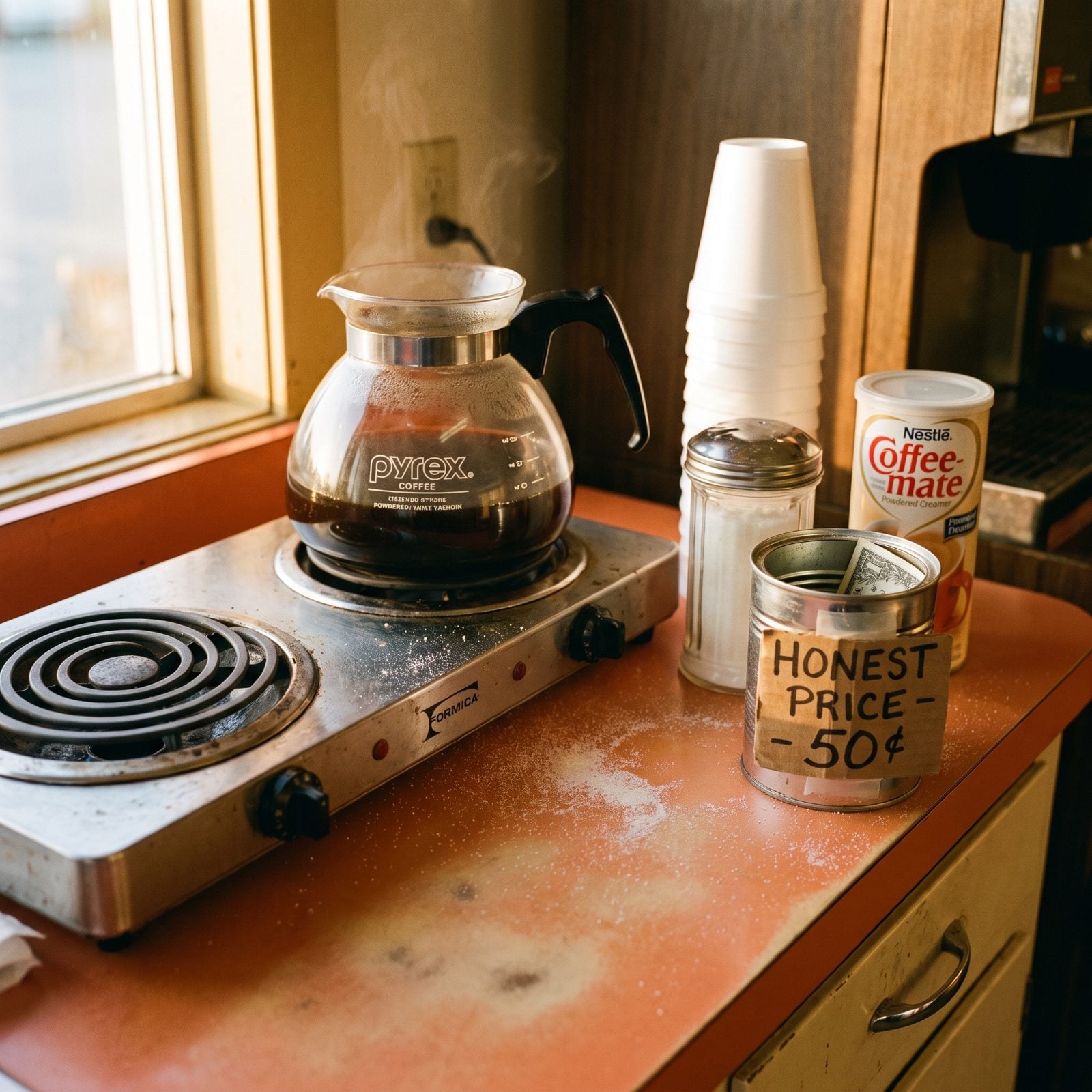 A Countertop Coffee Pot on the Honor System