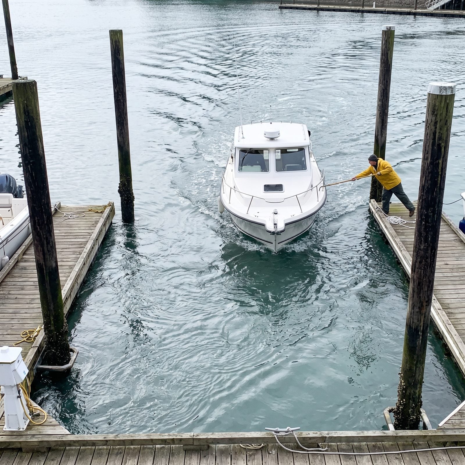 Current Is Carrying the Boat Past the Slip
