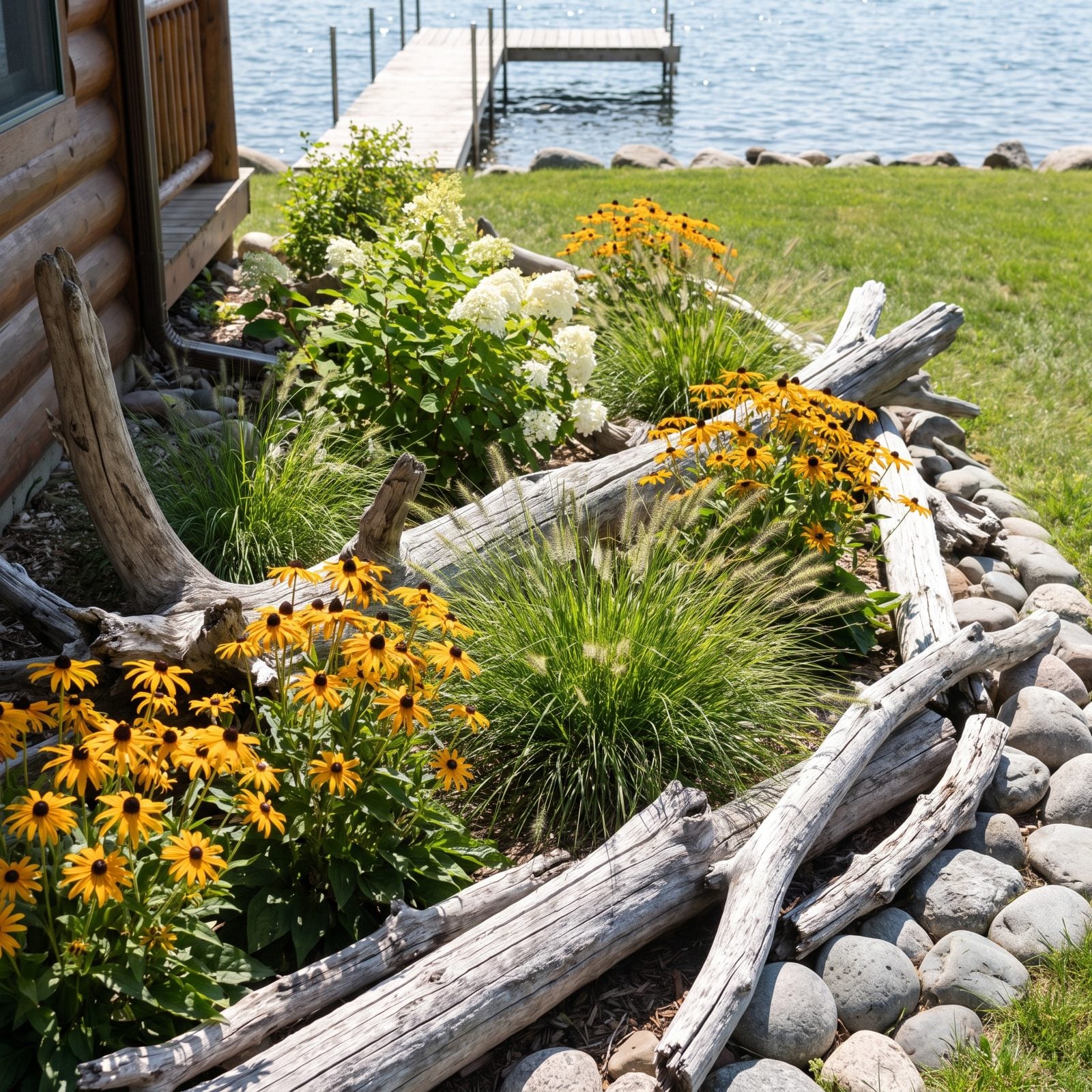 Driftwood in the Flower Beds, The Shore Supplies Its Own Décor