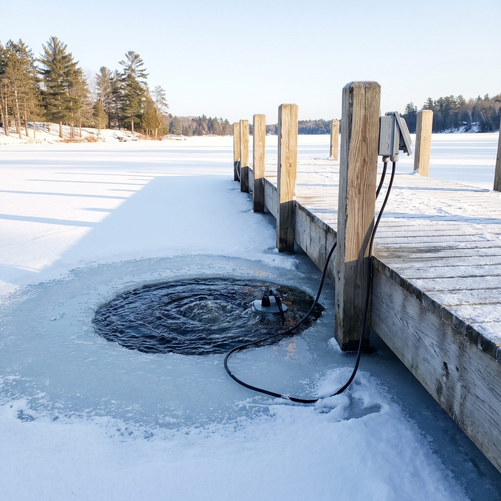 Electricity for Winter Dock Bubblers and De-Icing Systems