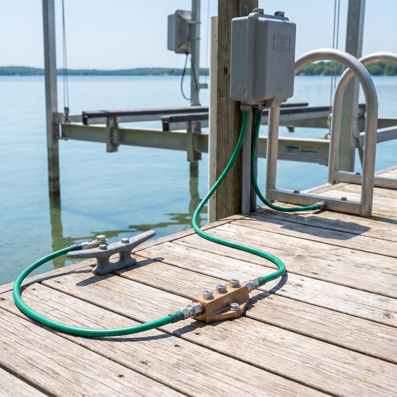 An Equipotential Bonding Grid Around Powered Dock Equipment