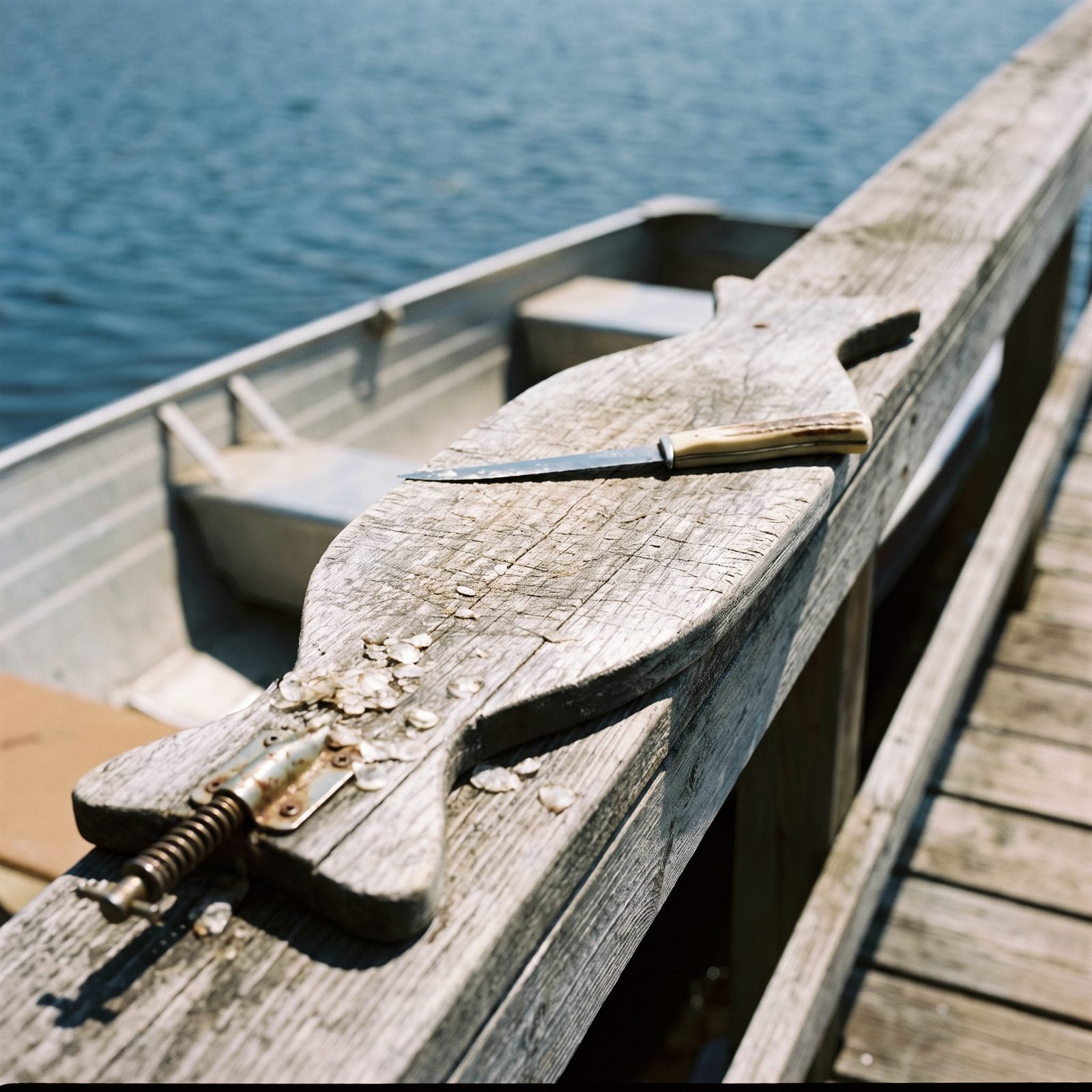 The Fish-Shaped Scaling Board With a Metal Clamp