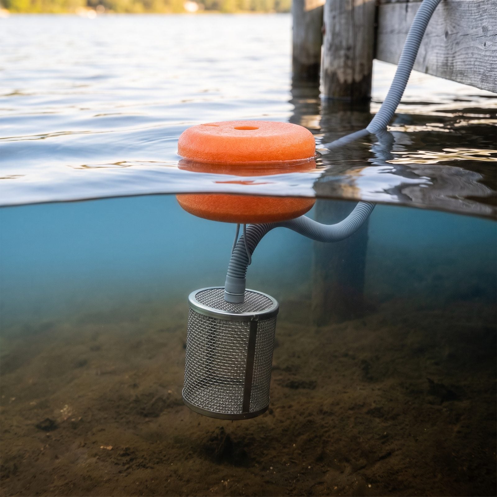 A Floating Pump Intake That Stays Above Silty Bottom Water